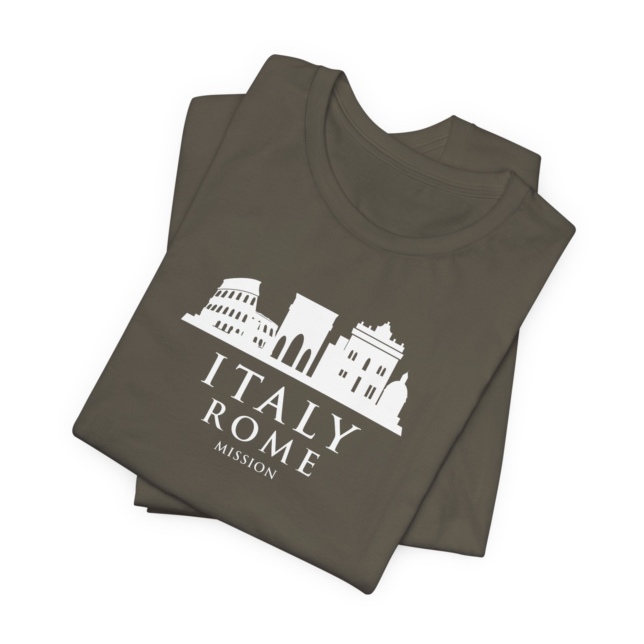 Italy Rome Mission Circular Monochrome Logo T-Shirt - Mission Wishlist - LDS Missionary Gift Store