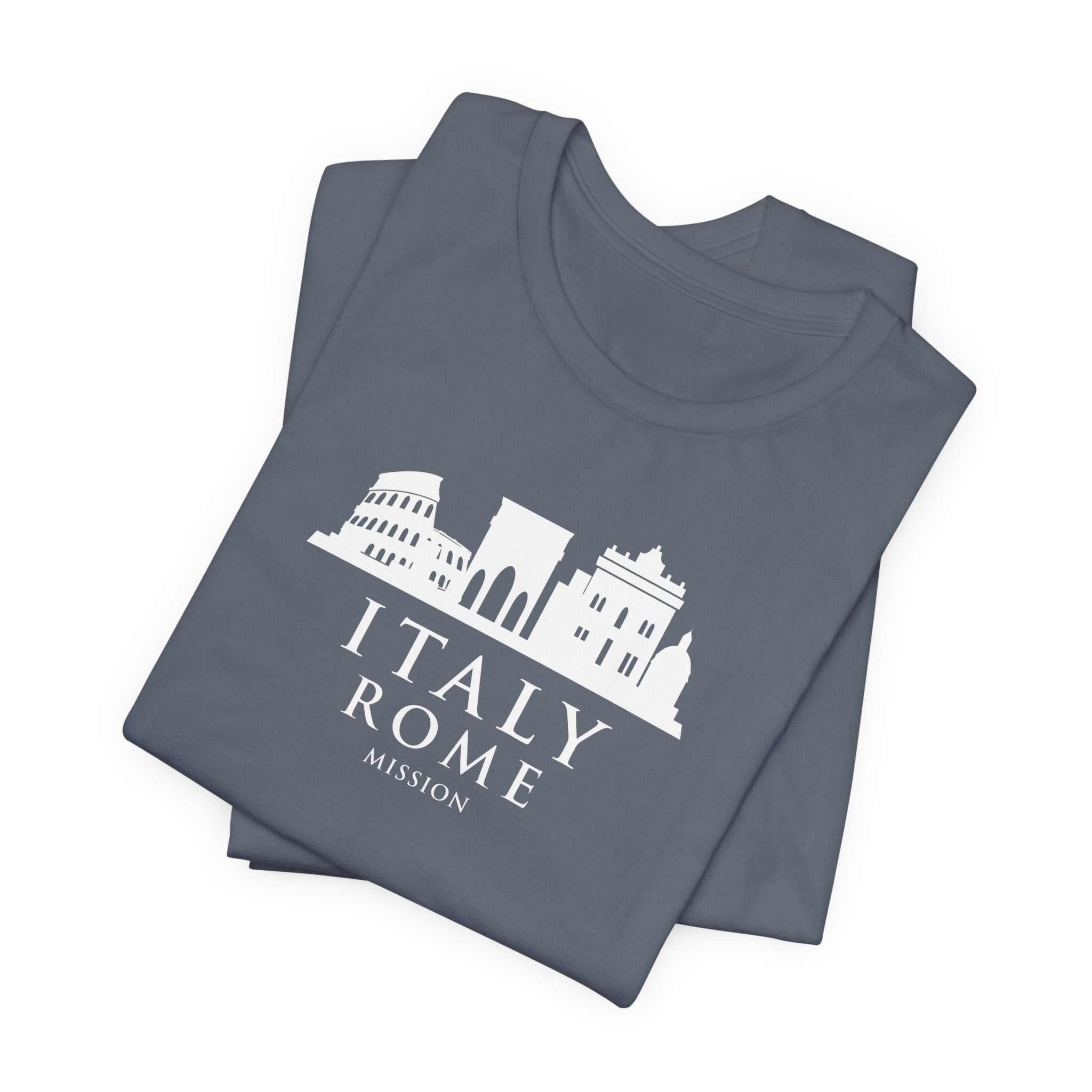 Italy Rome Mission Circular Monochrome Logo T-Shirt - Mission Wishlist - LDS Missionary Gift Store