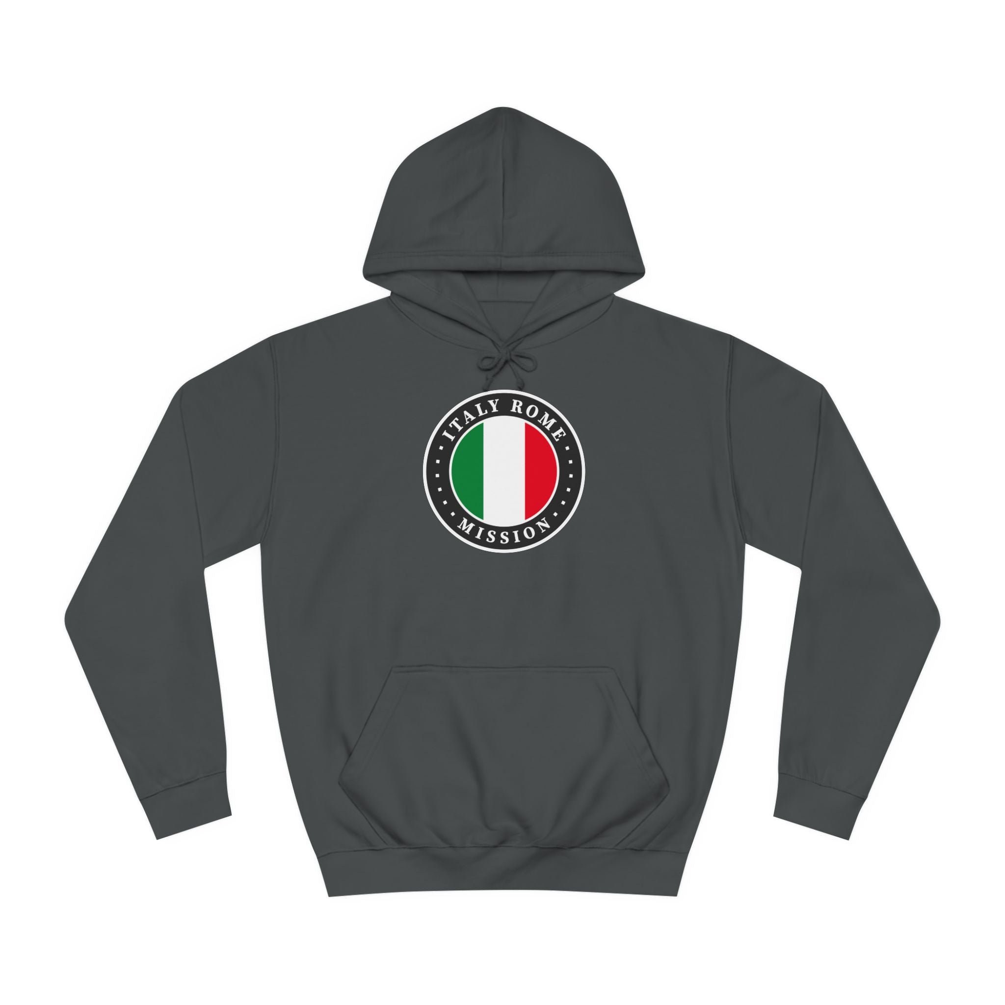 Italy Rome Mission Flag Logo (Black Border) College Hoodie - Mission Wishlist - LDS Missionary Gift Store
