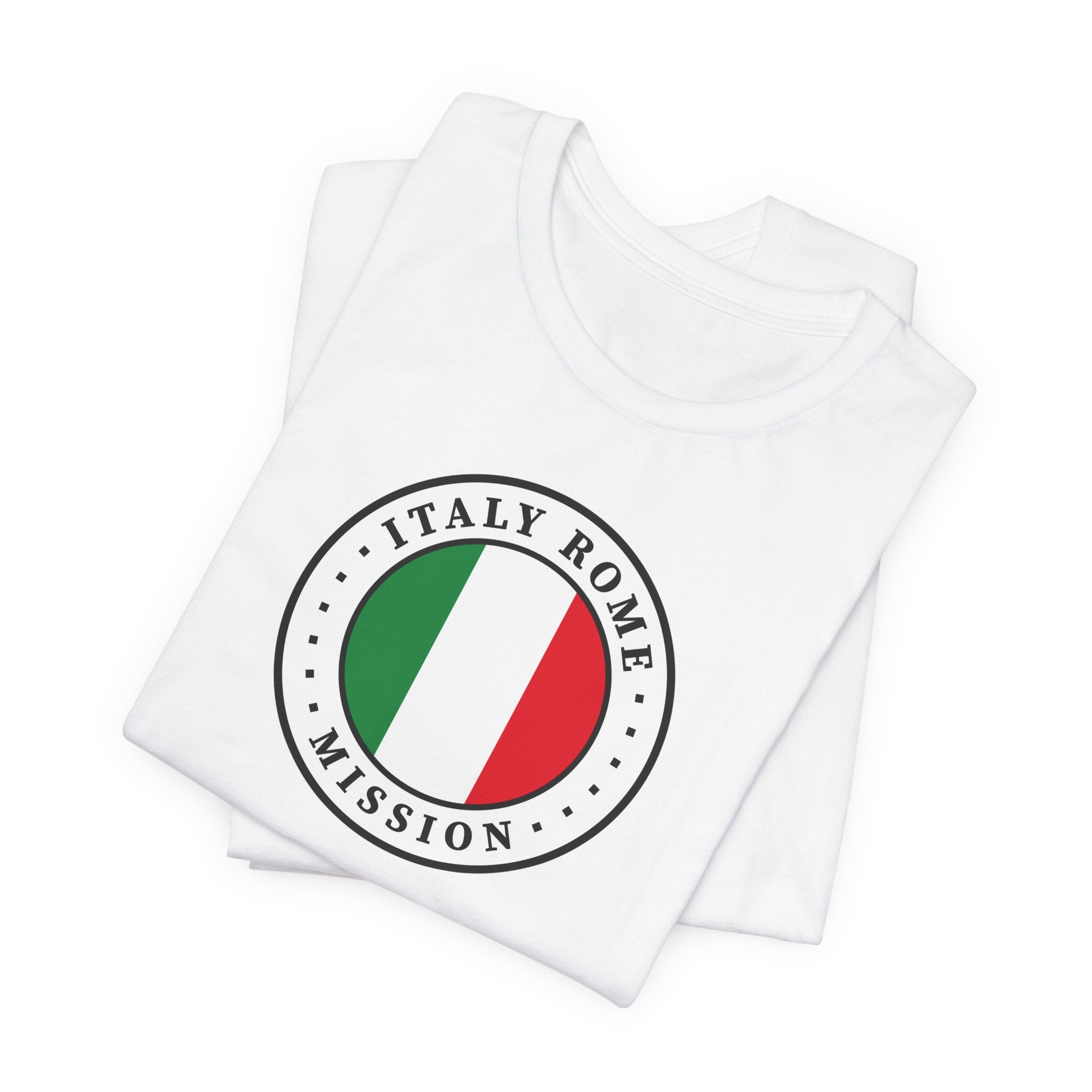 Italy Rome Mission Flag Logo (White Border) T-shirt - Mission Wishlist - LDS Missionary Gift Store