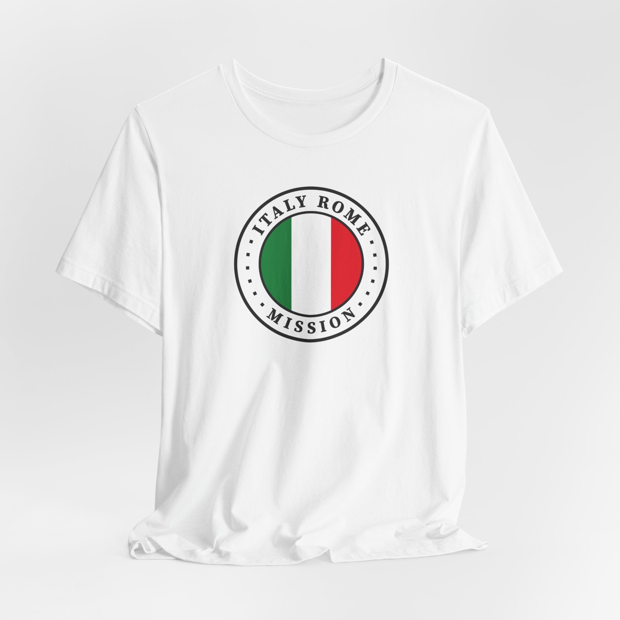Italy Rome Mission Flag Logo (White Border) T-shirt - Mission Wishlist - LDS Missionary Gift Store