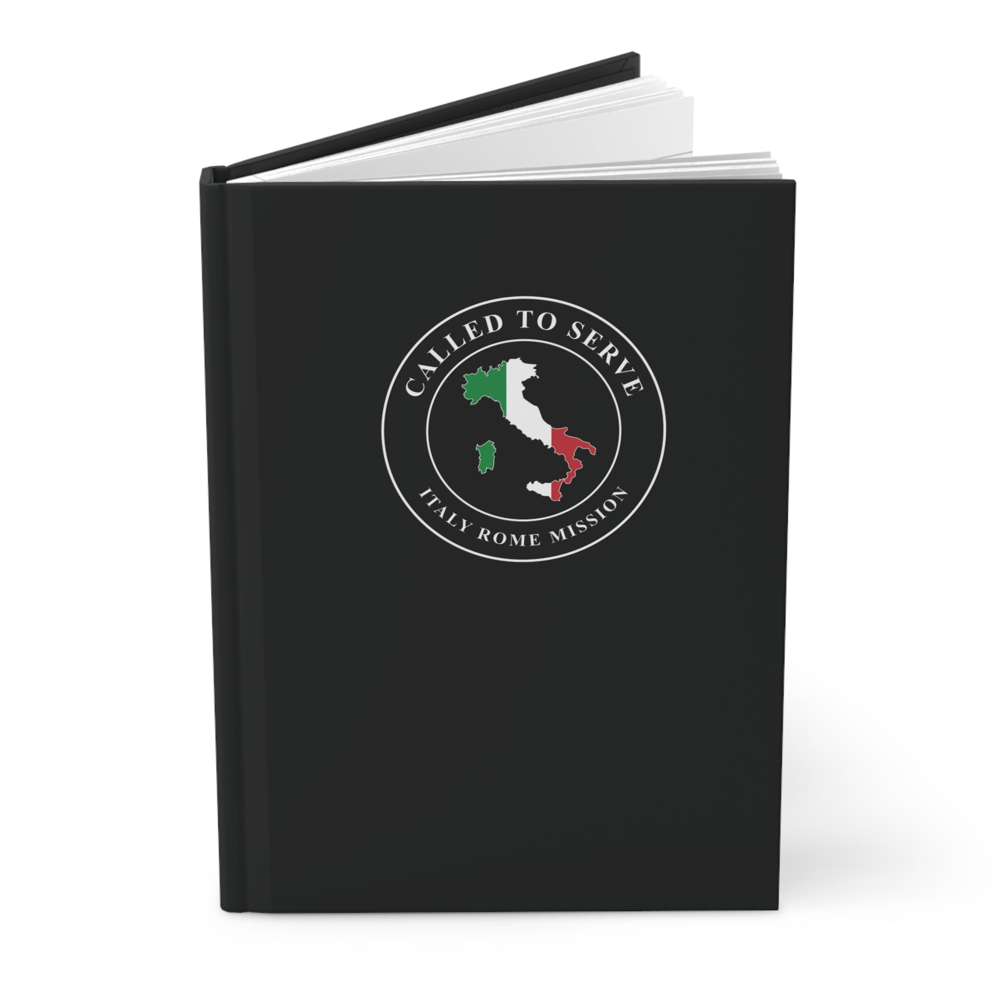 Italy Rome Mission Flag Map Called to Serve Black Hardcover Journal Matte - Latter-Day Saint LDS Missionary Gift - Book of Mormon