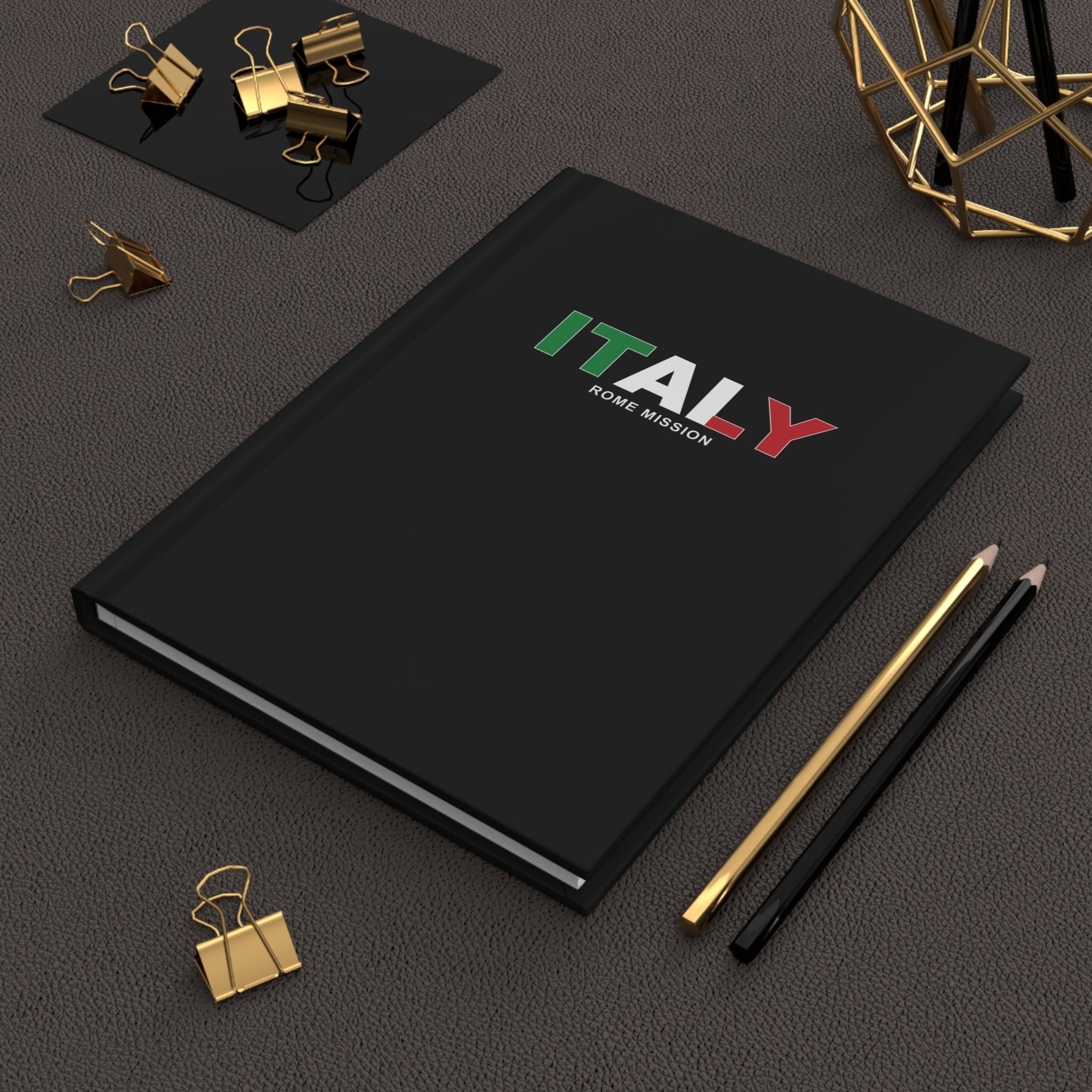 Italy Rome Mission Flag Title Black Hardcover Journal Matte - Mission Wishlist - LDS Missionary Gift Store