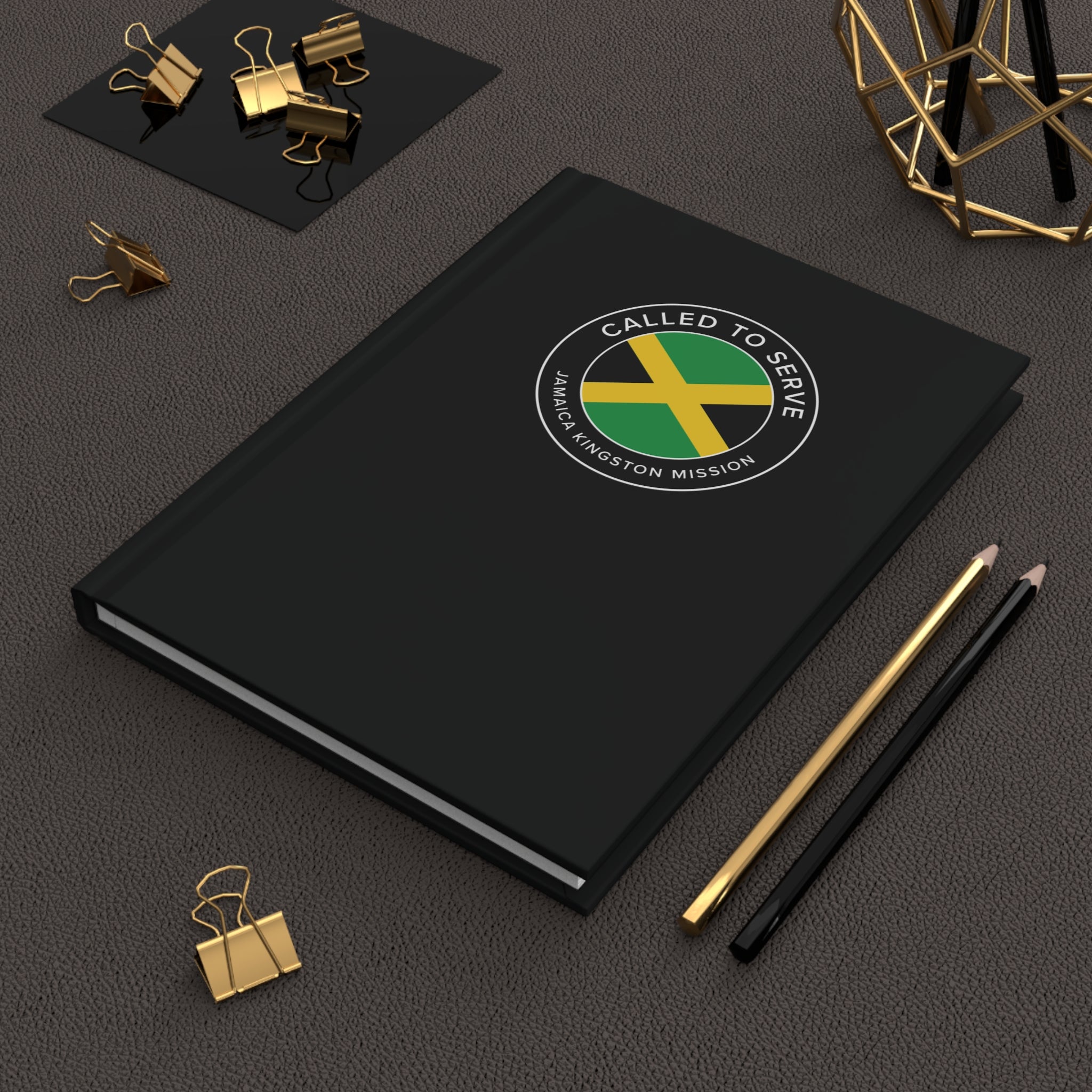 Jamaica Kingston Mission Circle Flag Called to Serve Black Hardcover Journal Matte - Mission Wishlist - LDS Missionary Gift Store