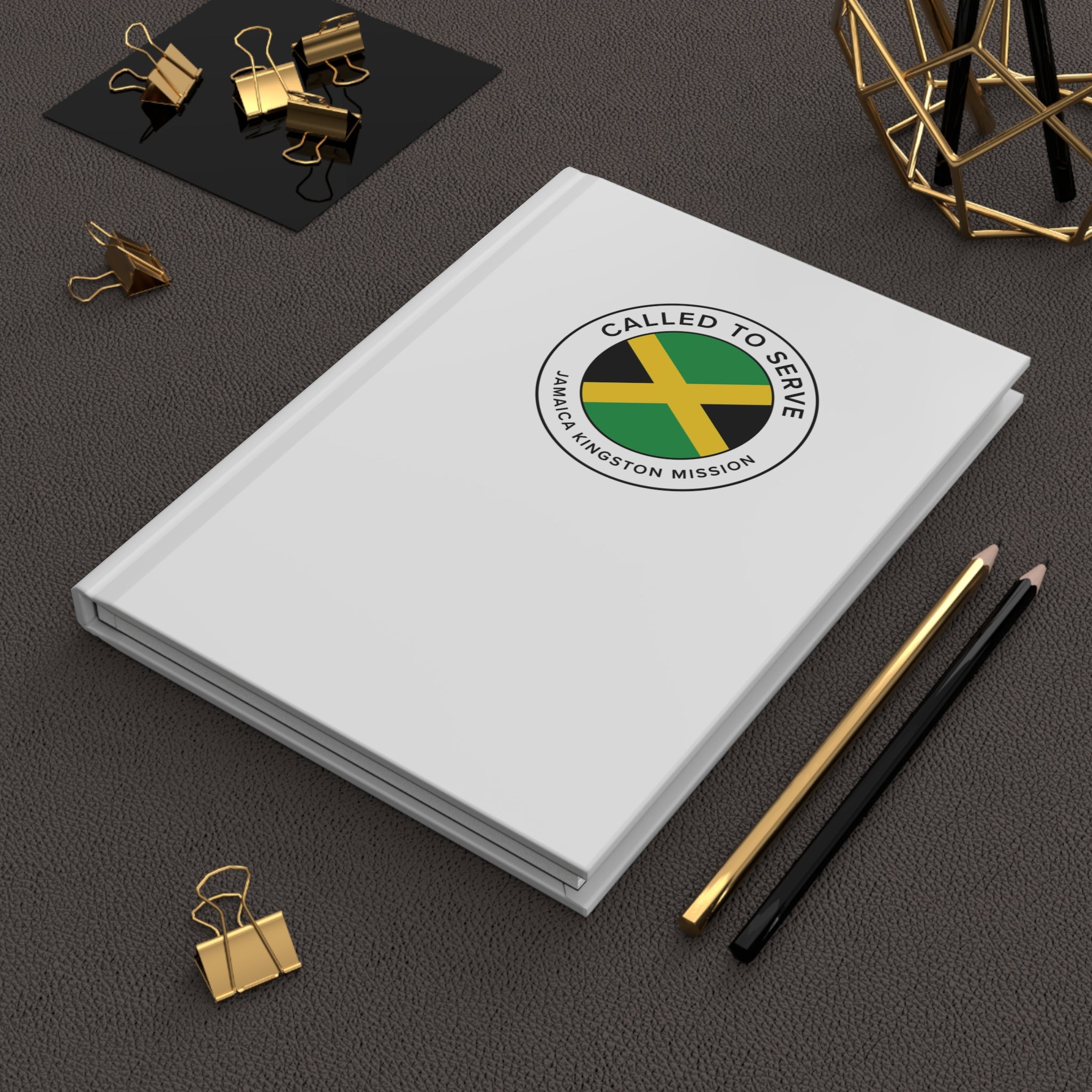 Jamaica Kingston Mission Circle Flag Called to Serve White Hardcover Journal Matte - Mission Wishlist - LDS Missionary Gift Store