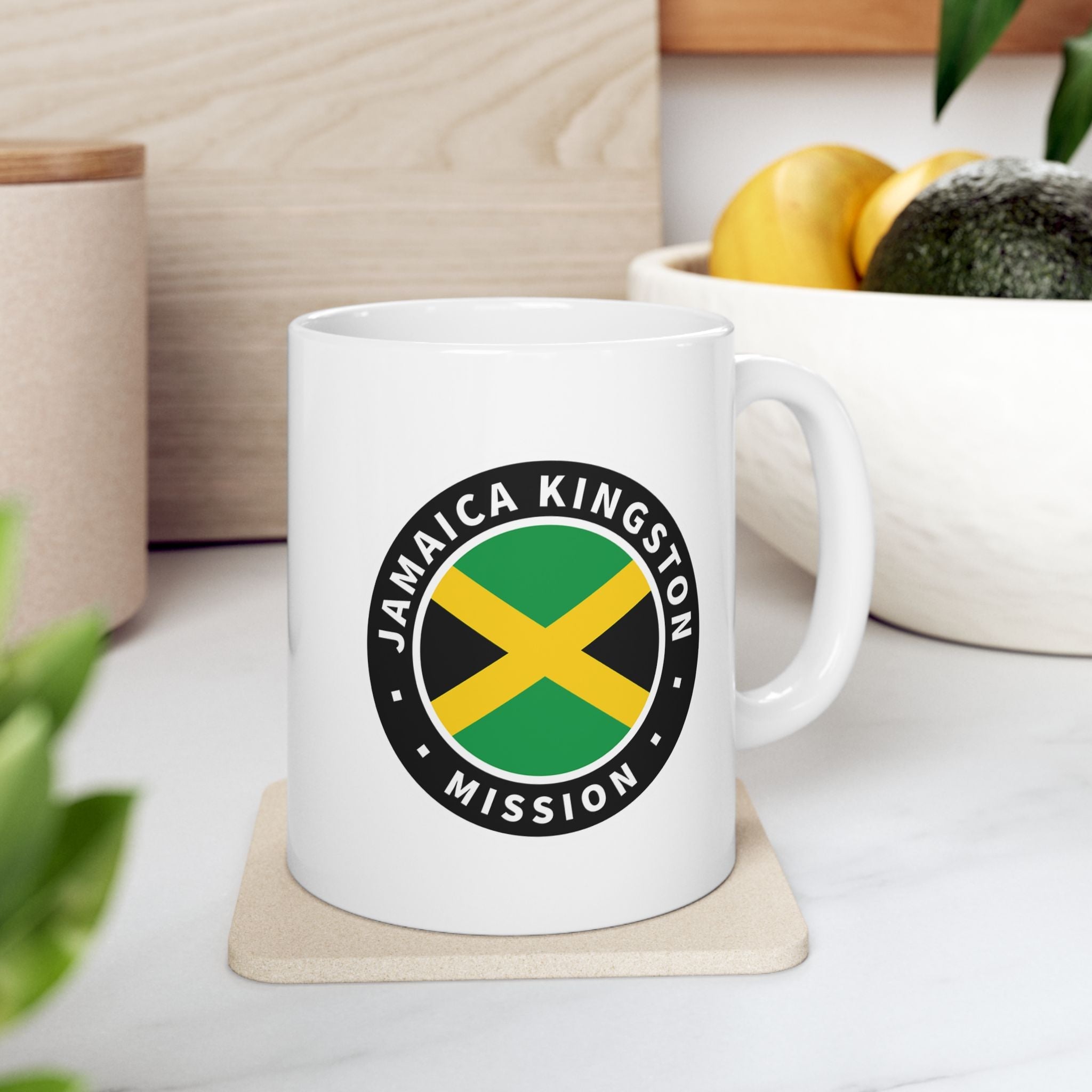 Jamaica Kingston Mission Circular Flag White Ceramic Mug - Mission Wishlist - LDS Missionary Gift Store