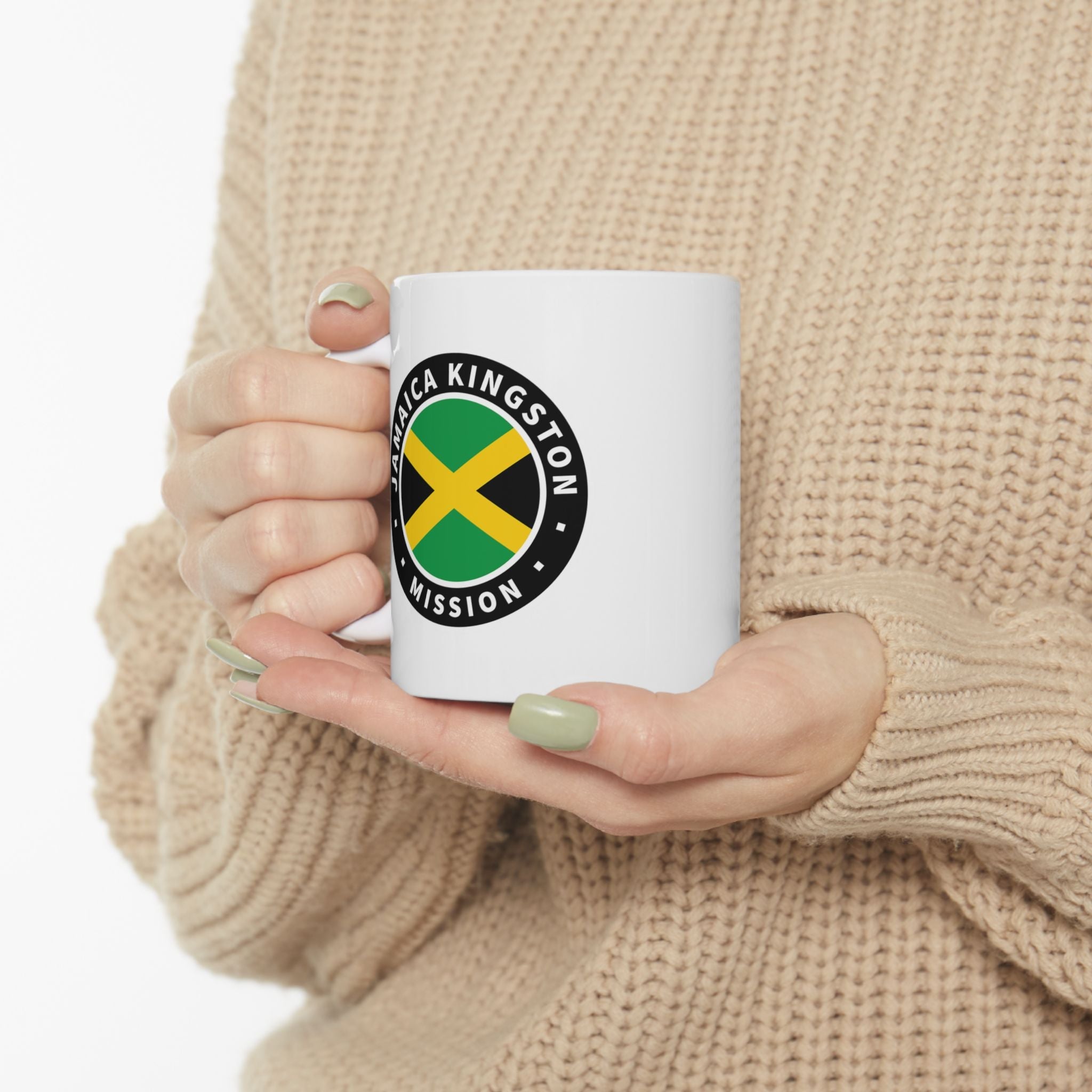 Jamaica Kingston Mission Circular Flag White Ceramic Mug - Mission Wishlist - LDS Missionary Gift Store