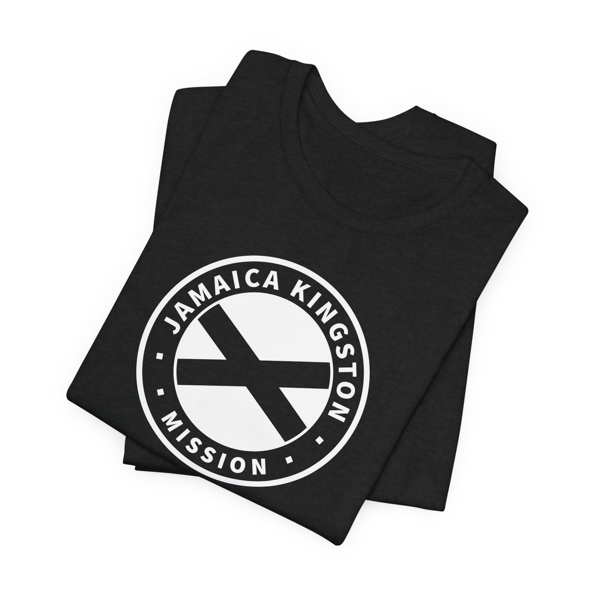 Jamaica Kingston Mission Circular Monochrome Logo T-Shirt - Mission Wishlist - LDS Missionary Gift Store