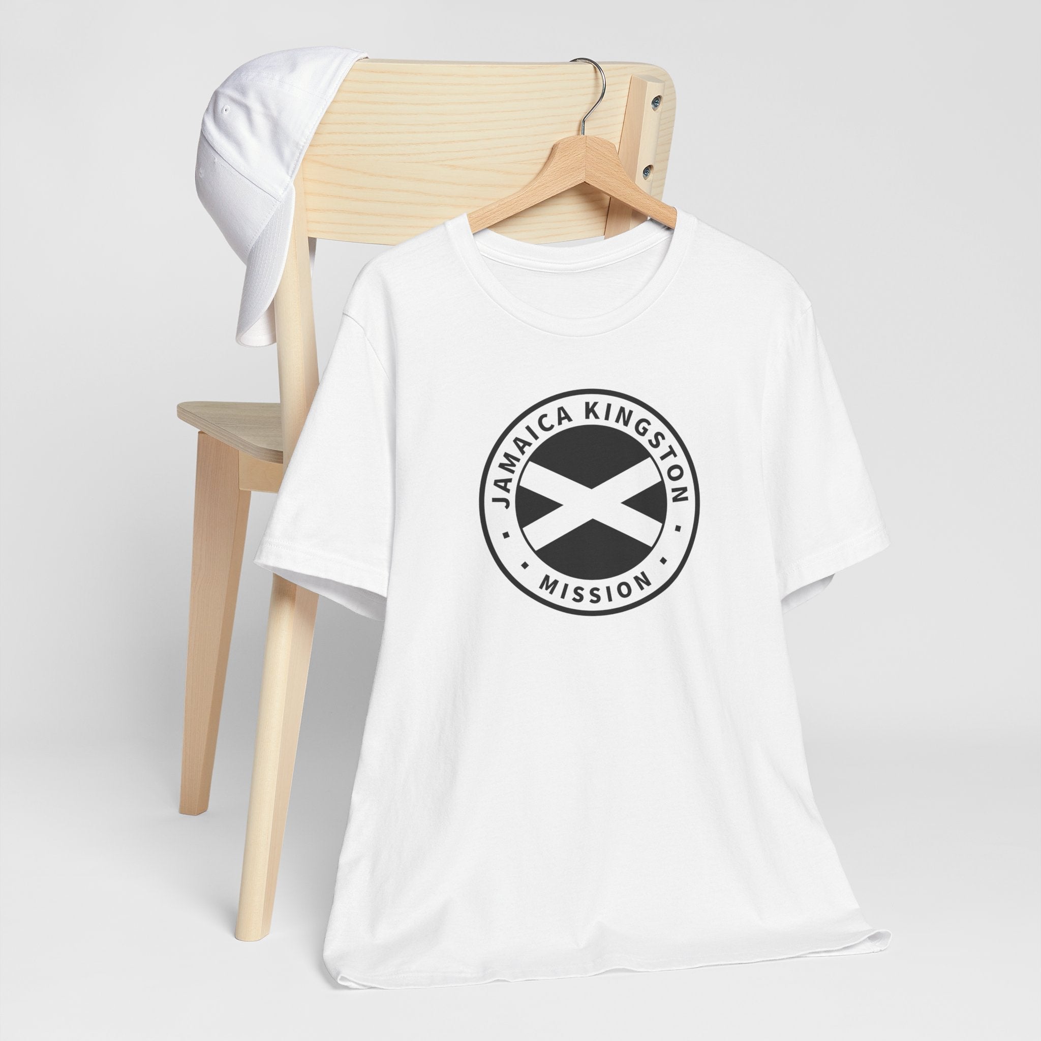 Jamaica Kingston Mission Circular Monochrome Logo T-Shirt - Mission Wishlist - LDS Missionary Gift Store