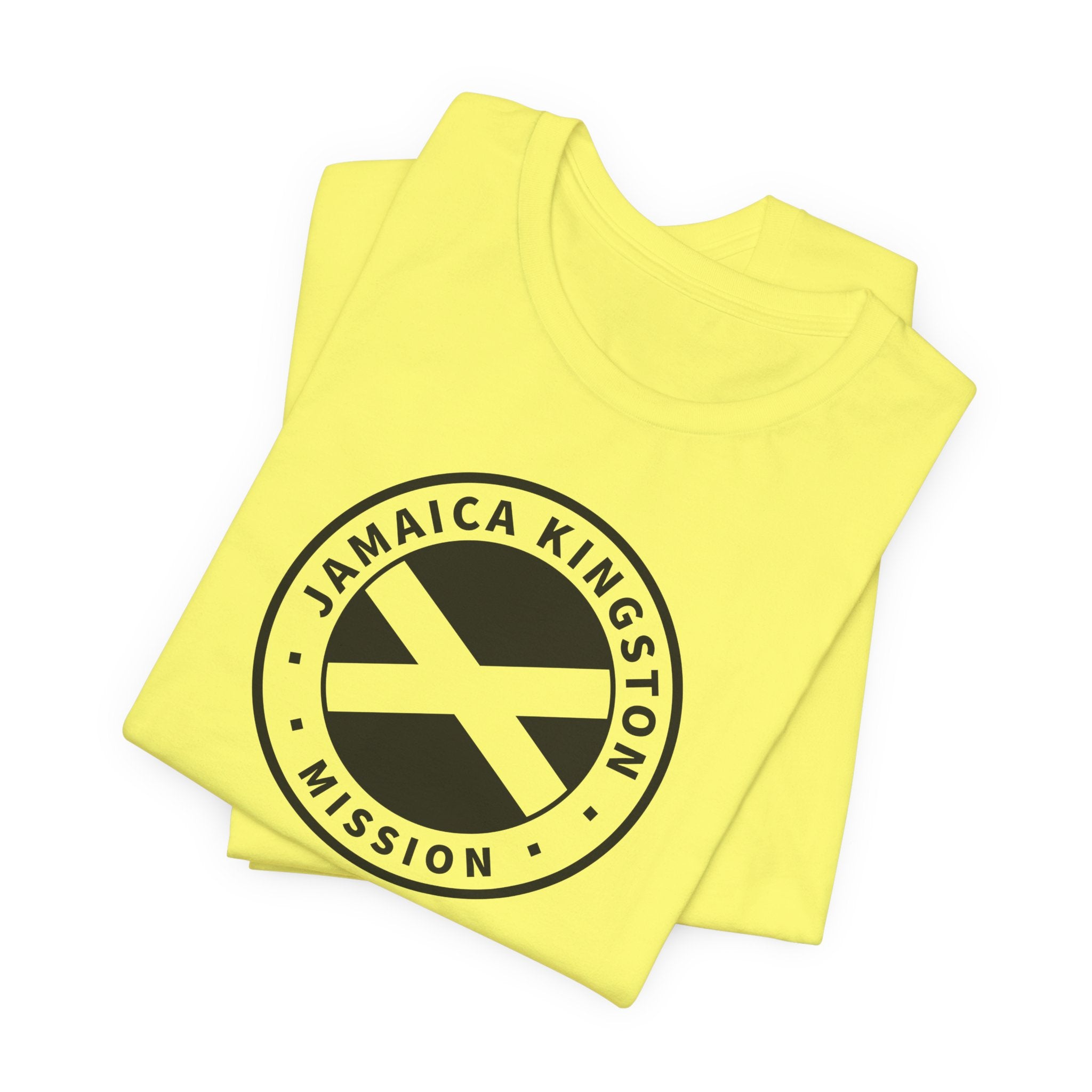 Jamaica Kingston Mission Circular Monochrome Logo T-Shirt - Mission Wishlist - LDS Missionary Gift Store