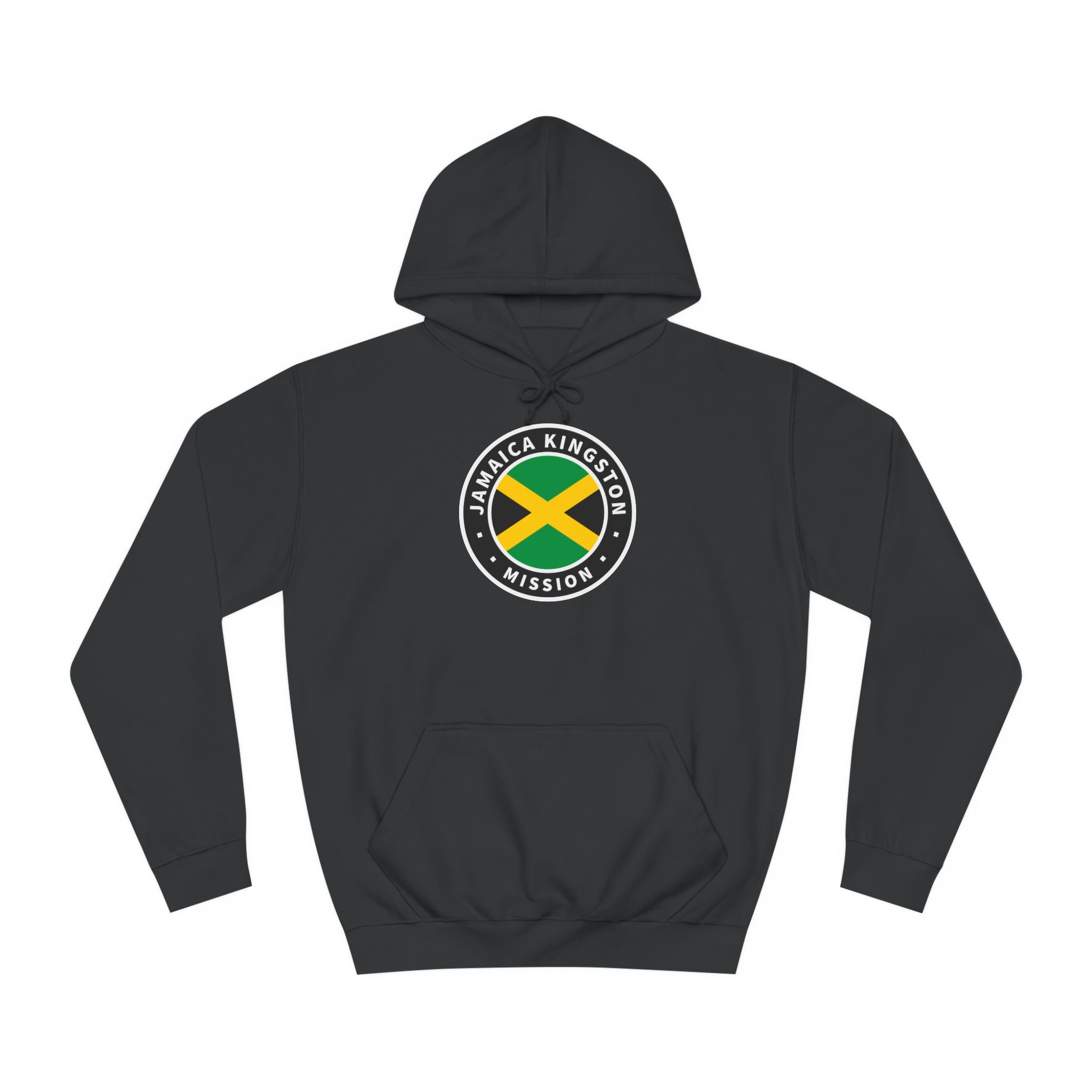 Jamaica Kingston Mission Flag Logo (Black Border) College Hoodie - Mission Wishlist - LDS Missionary Gift Store