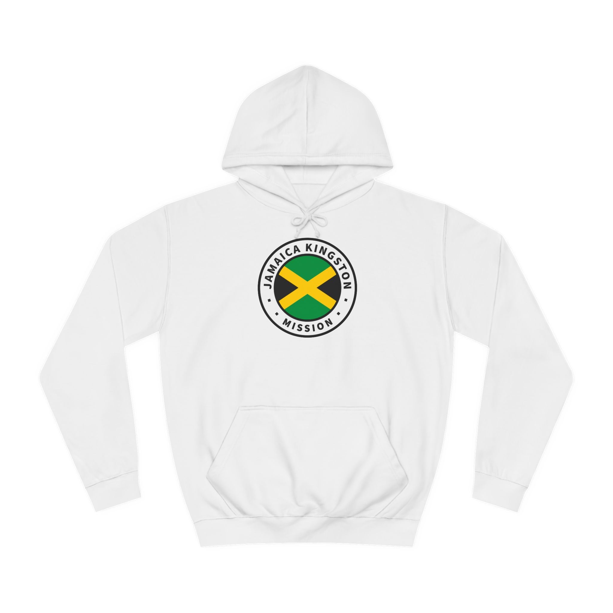 Jamaica Kingston Mission Flag Logo (White Border) College Hoodie - Mission Wishlist - LDS Missionary Gift Store