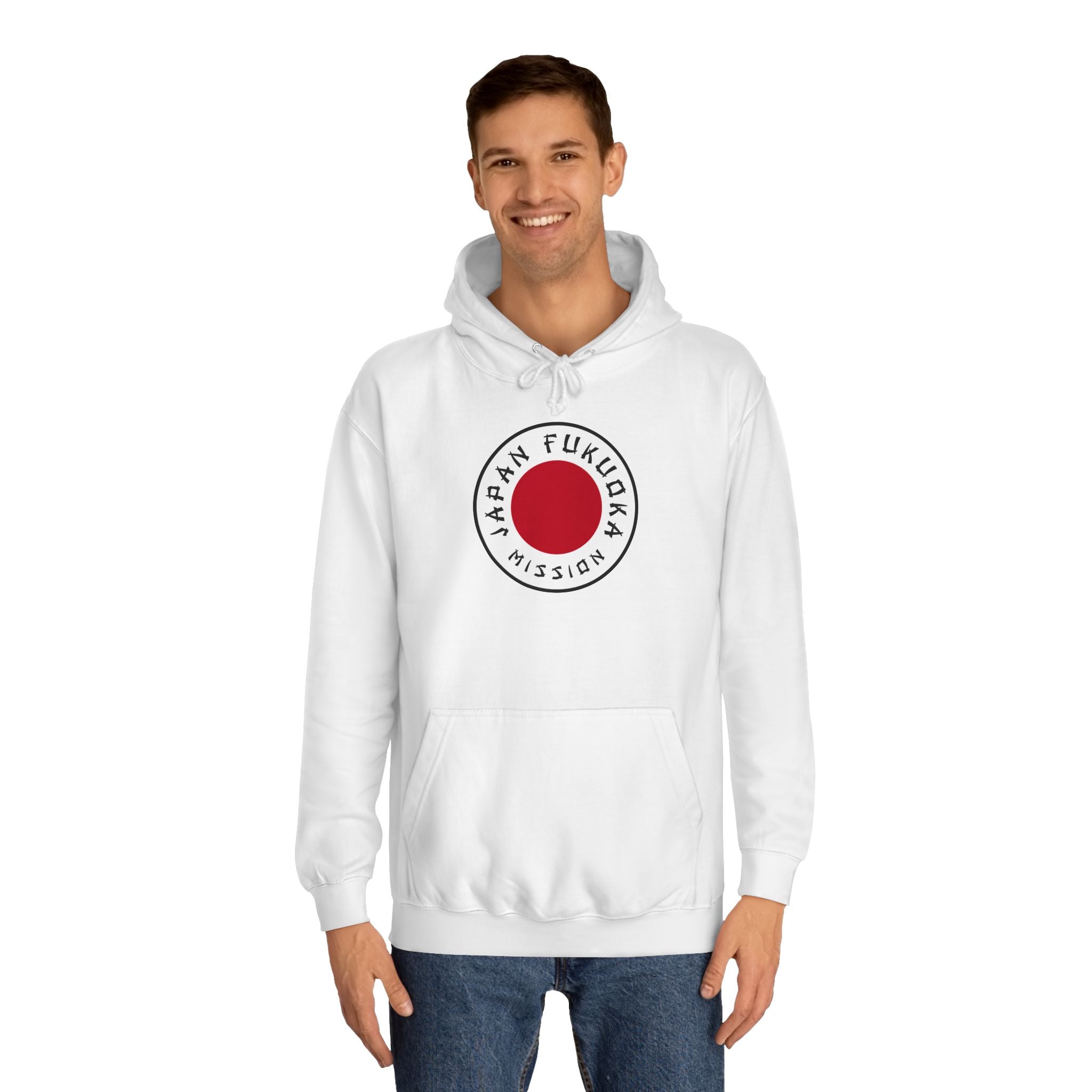 Japan Fukuoka Mission Flag Logo (White Border) College Hoodie - Mission Wishlist - LDS Missionary Gift Store