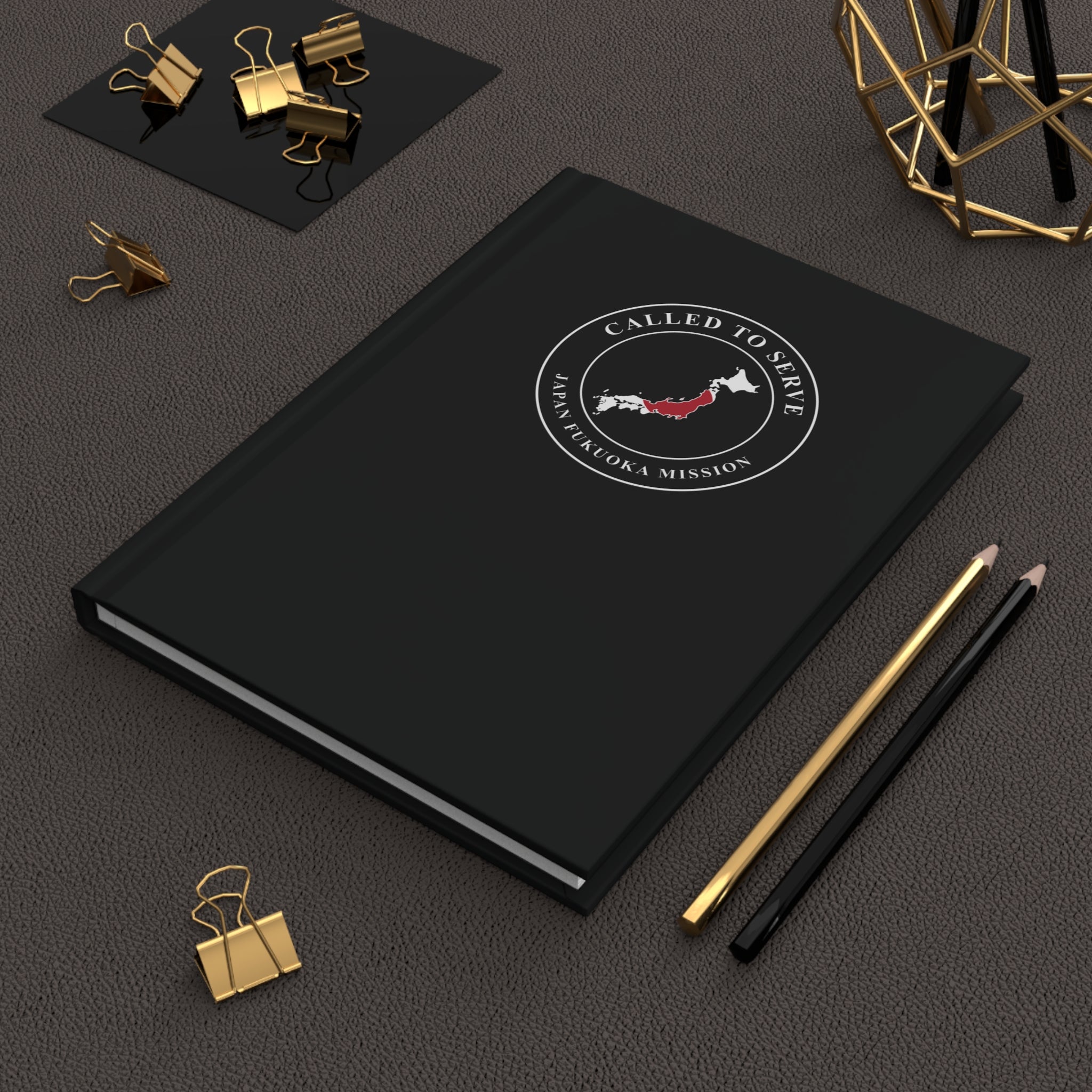 Japan Fukuoka Mission Flag Map Called to Serve Black Hardcover Journal Matte - Mission Wishlist - LDS Missionary Gift Store