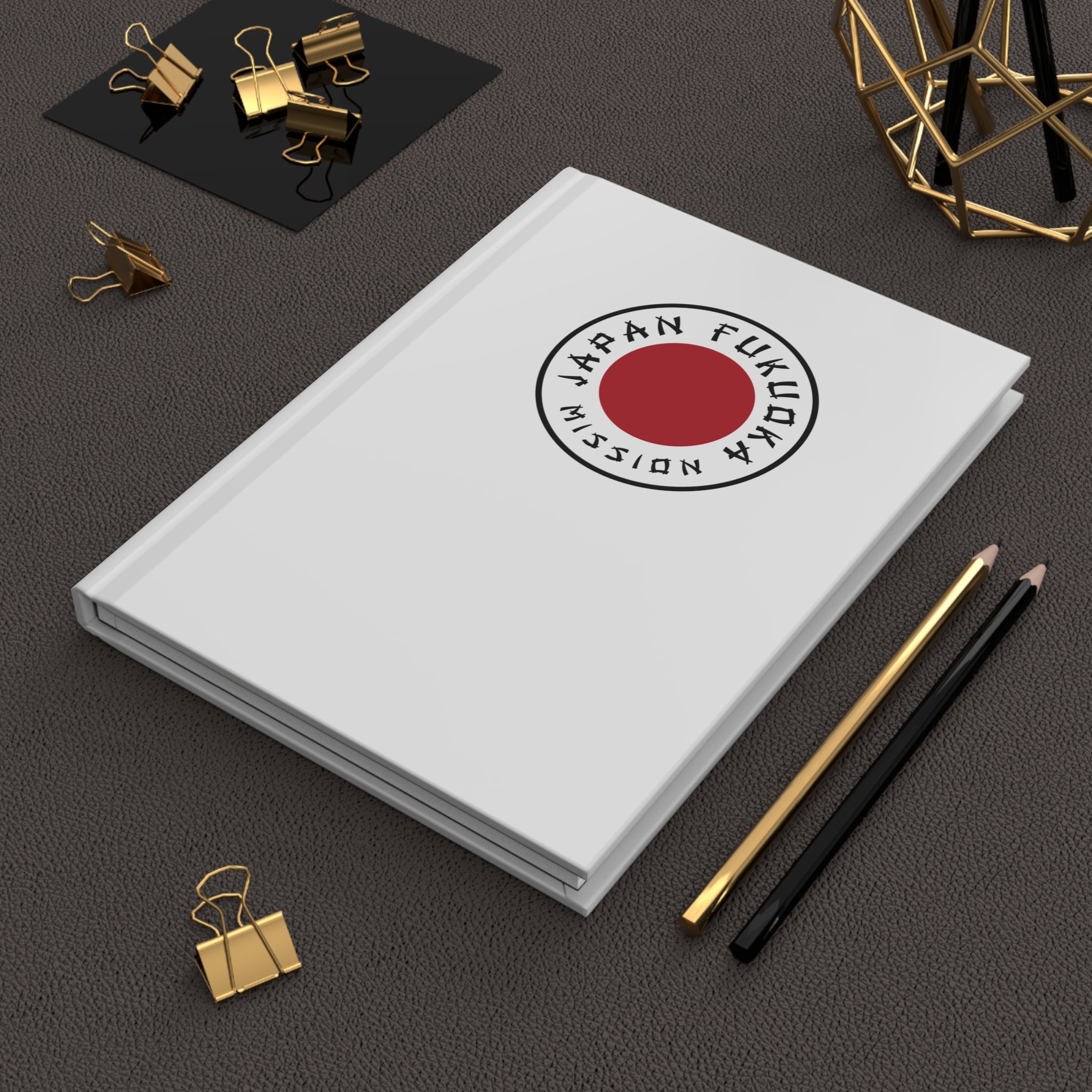 Japan Fukuoka Mission Logo Design White Hardcover Journal Matte - Mission Wishlist - LDS Missionary Gift Store