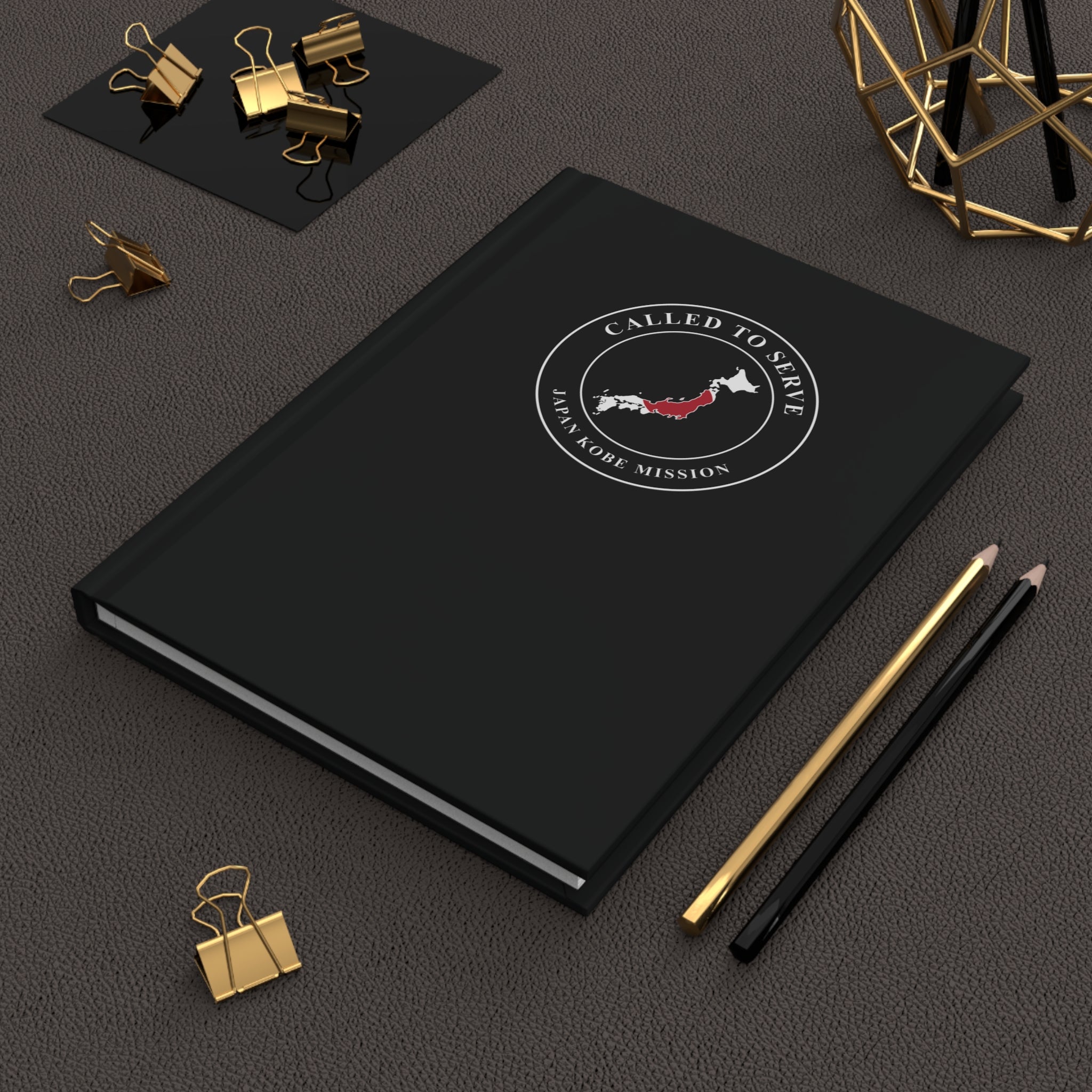 Japan Kobe Mission Flag Map Called to Serve Black Hardcover Journal Matte - Mission Wishlist - LDS Missionary Gift Store