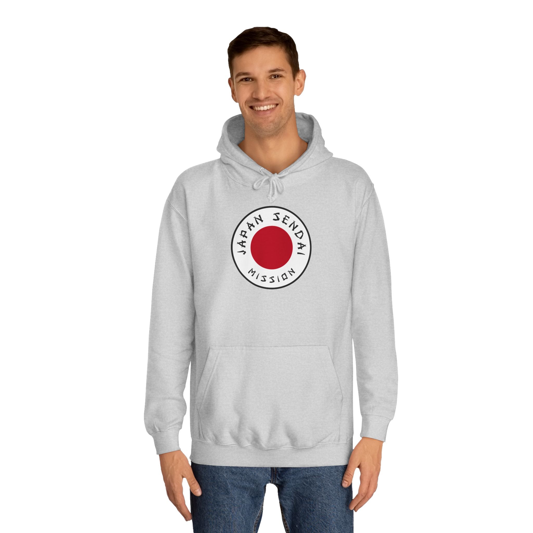Japan Sendai Mission Flag Logo (White Border) College Hoodie - Mission Wishlist - LDS Missionary Gift Store