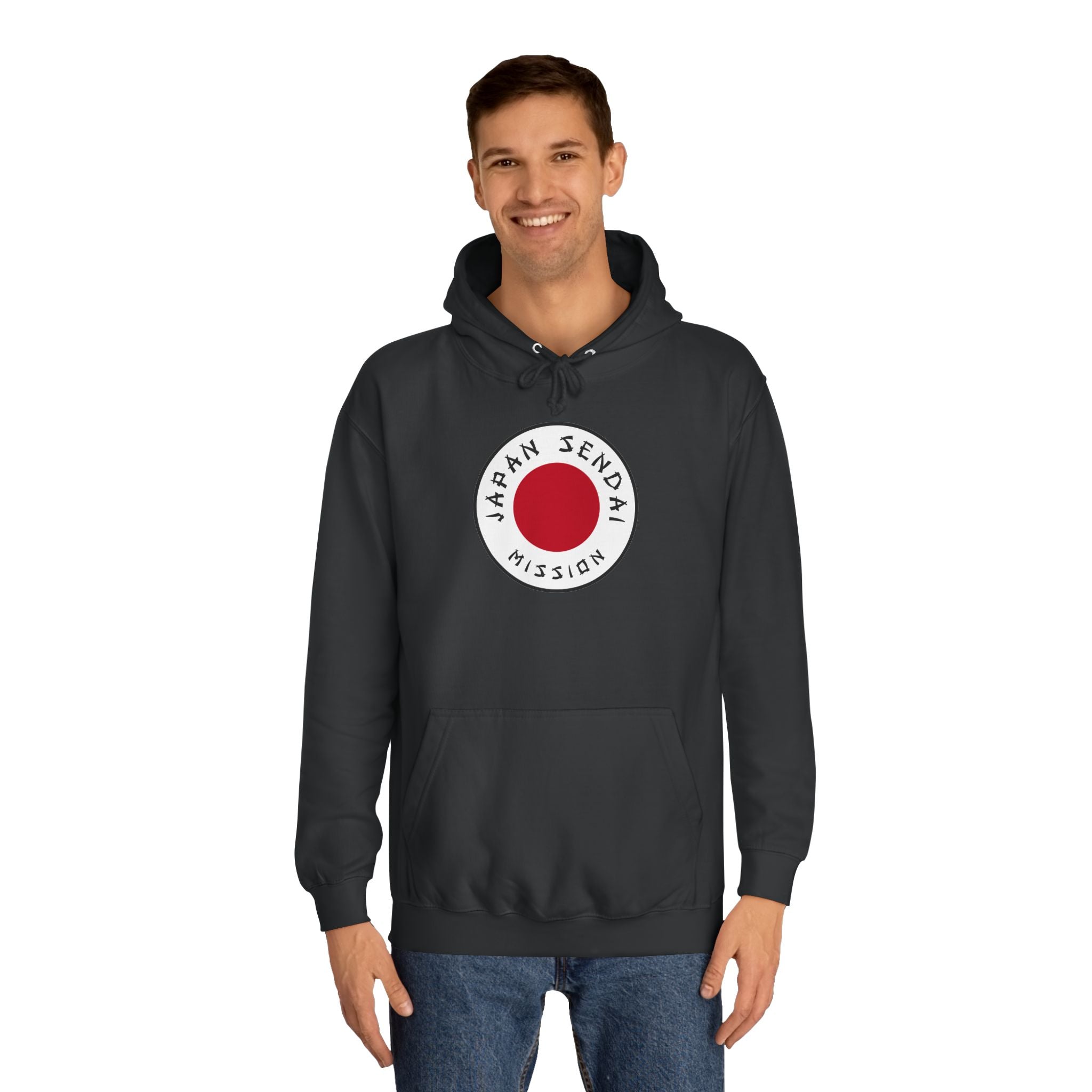 Japan Sendai Mission Flag Logo (White Border) College Hoodie - Mission Wishlist - LDS Missionary Gift Store