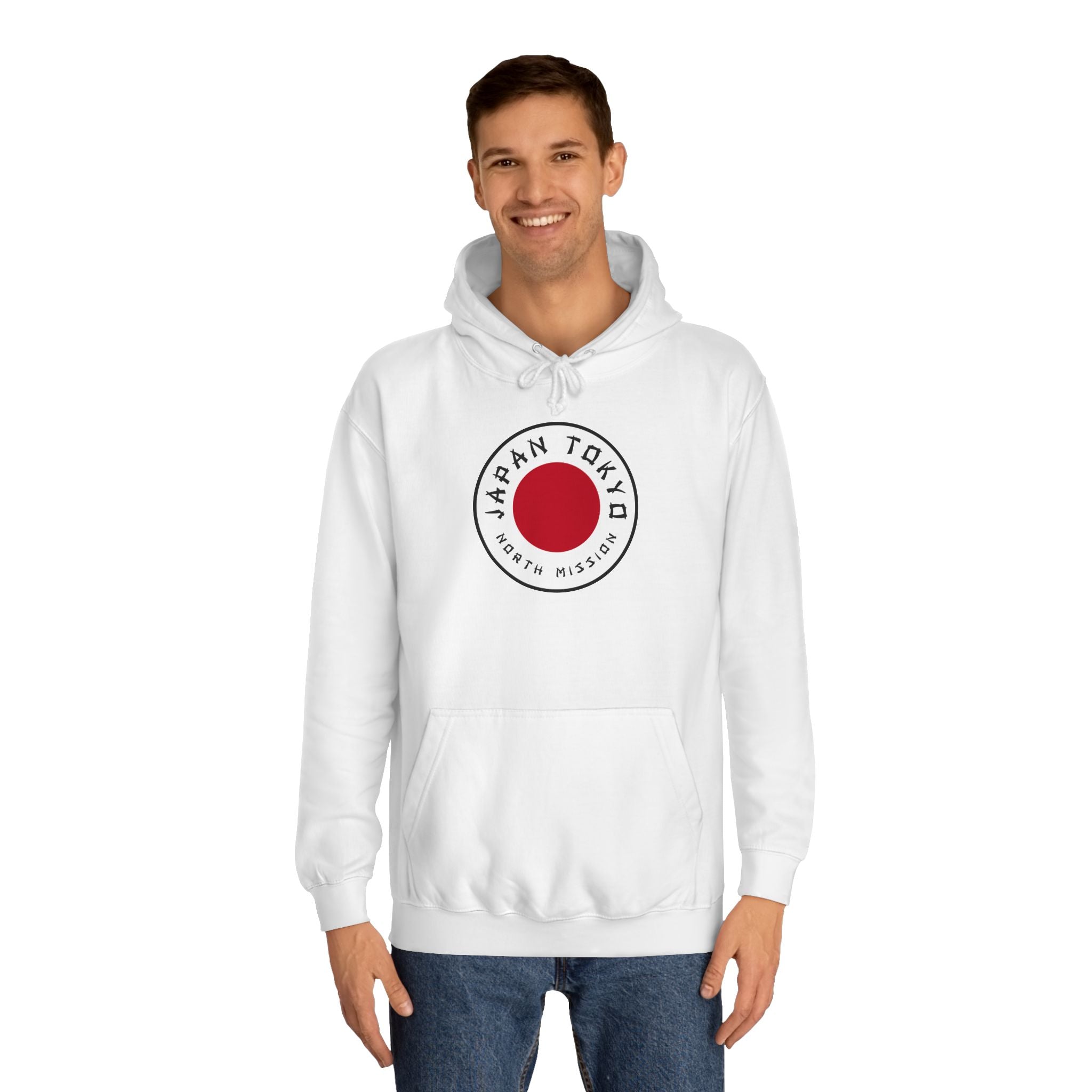 Japan Tokyo North Mission Flag Logo (White Border) College Hoodie - Mission Wishlist - LDS Missionary Gift Store