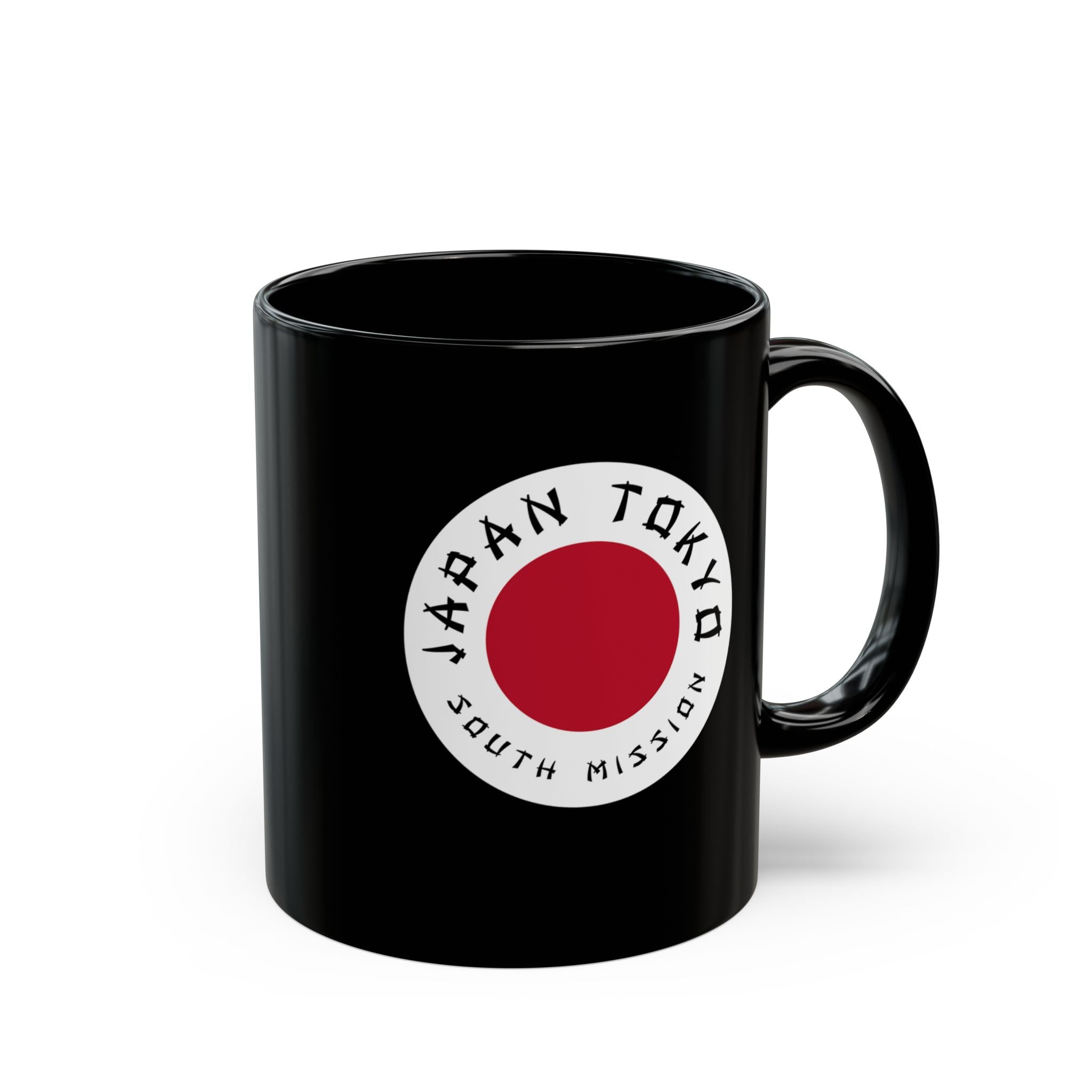 Japan Tokyo South Mission Circular Flag Black Ceramic Mug - Mission Wishlist - LDS Missionary Gift Store