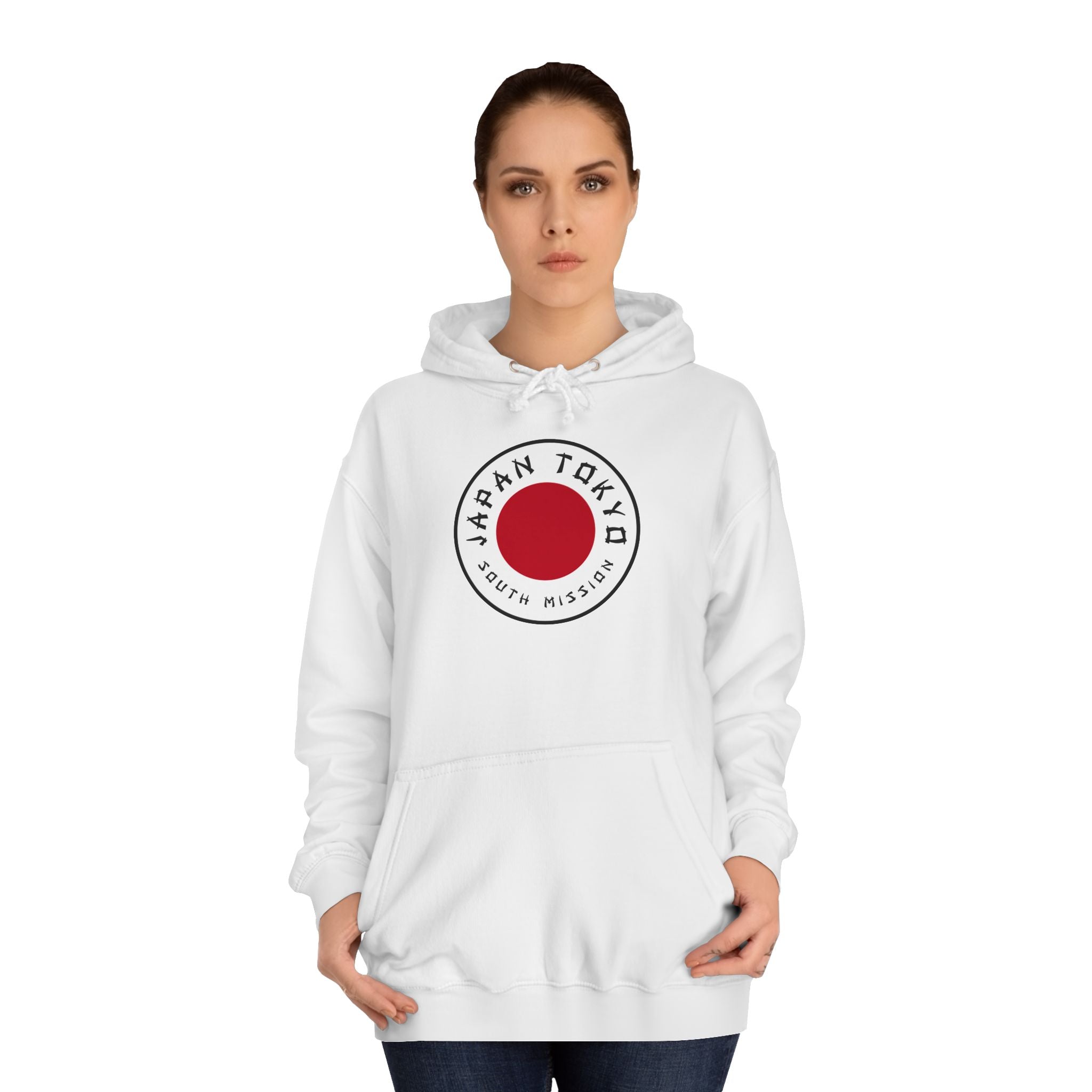 Japan Tokyo South Mission Flag Logo (White Border) College Hoodie - Mission Wishlist - LDS Missionary Gift Store