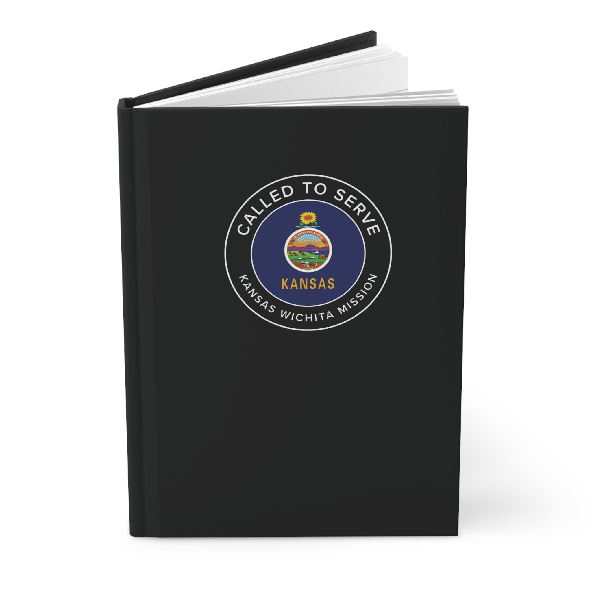 Kansas Wichita Mission Circle Flag Called to Serve Black Hardcover Journal Matte - Latter-Day Saint LDS Missionary Gift - Book of Mormon