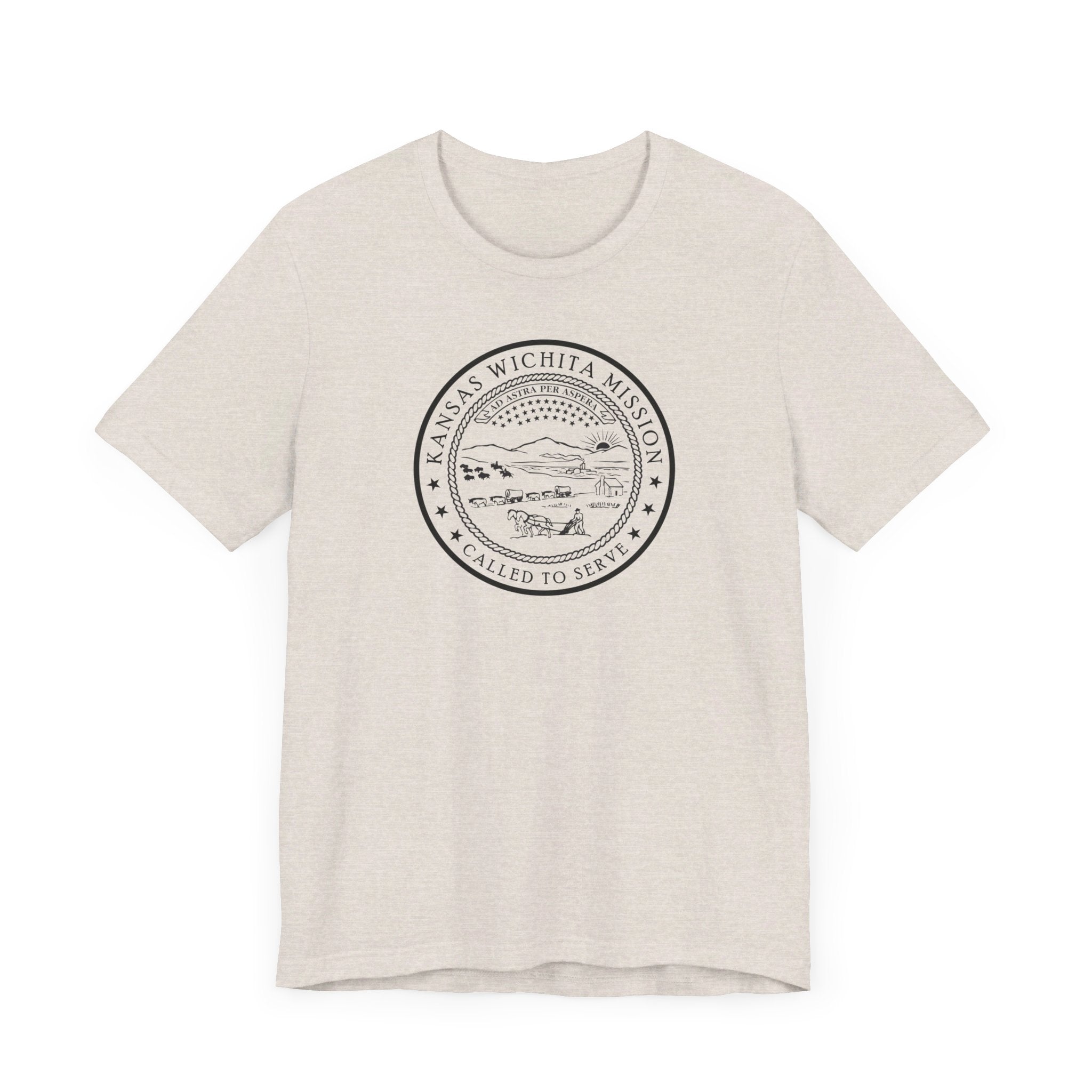 Kansas Wichita Mission Circular Monochrome Logo T-Shirt - Mission Wishlist - LDS Missionary Gift Store