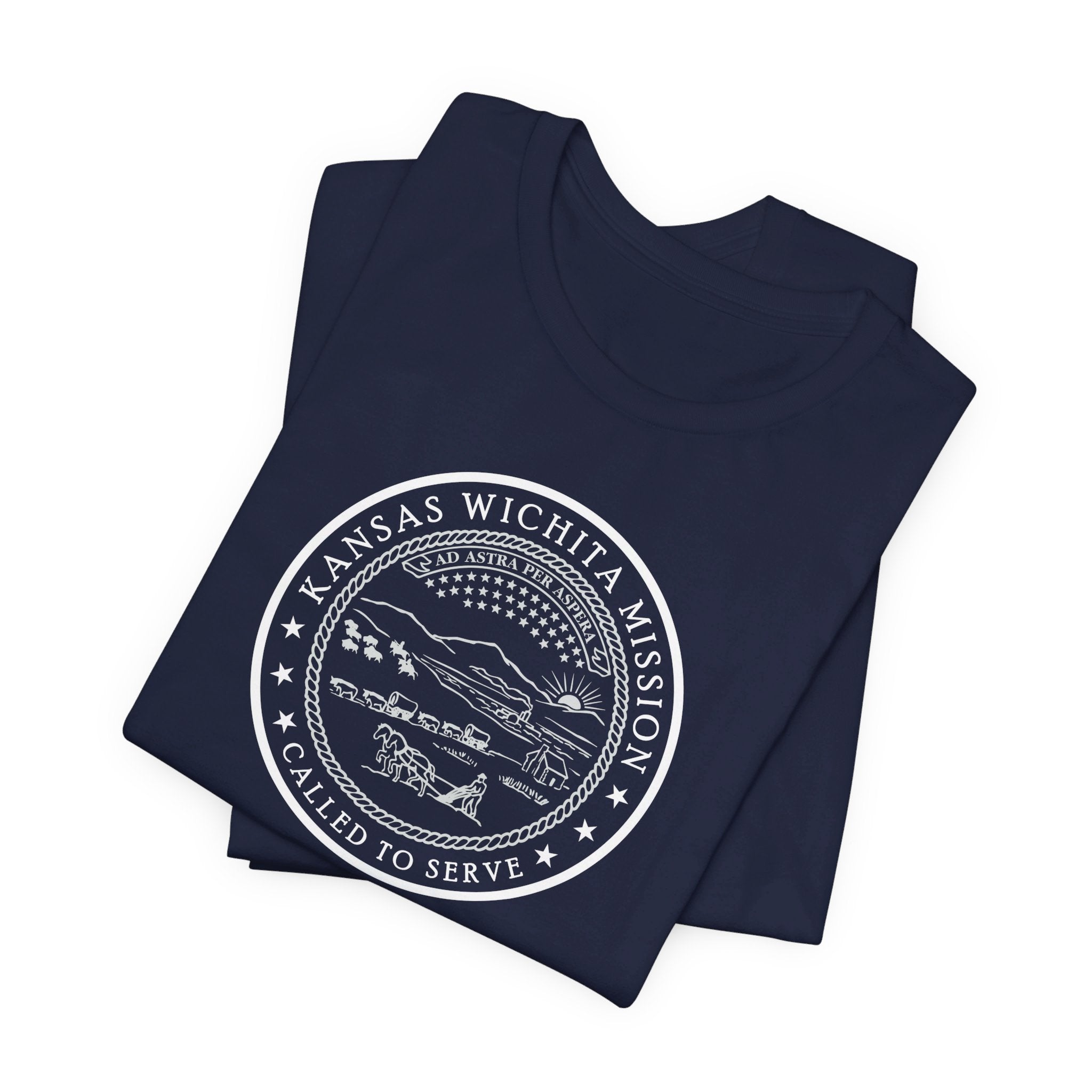 Kansas Wichita Mission Circular Monochrome Logo T-Shirt - Mission Wishlist - LDS Missionary Gift Store