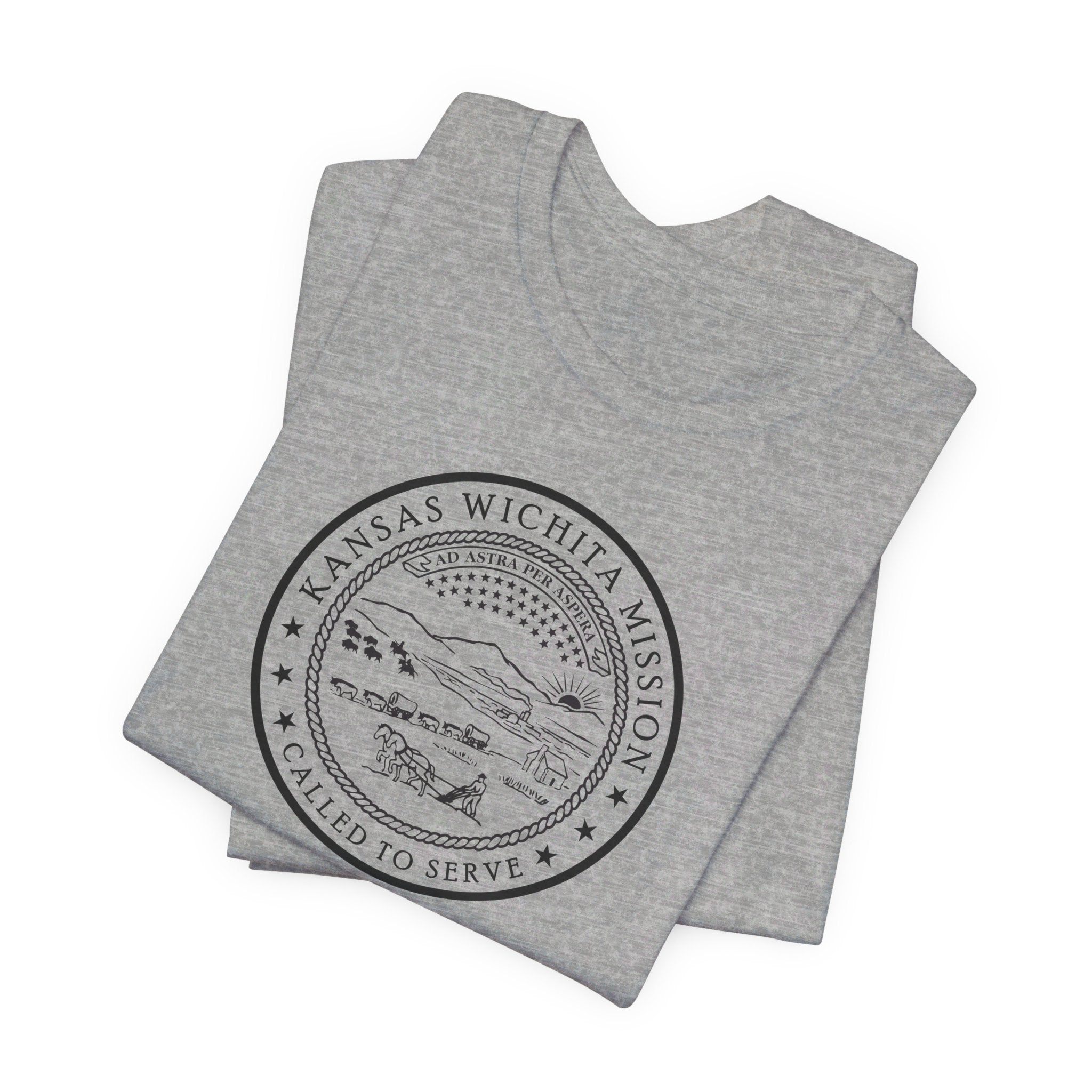 Kansas Wichita Mission Circular Monochrome Logo T-Shirt - Mission Wishlist - LDS Missionary Gift Store
