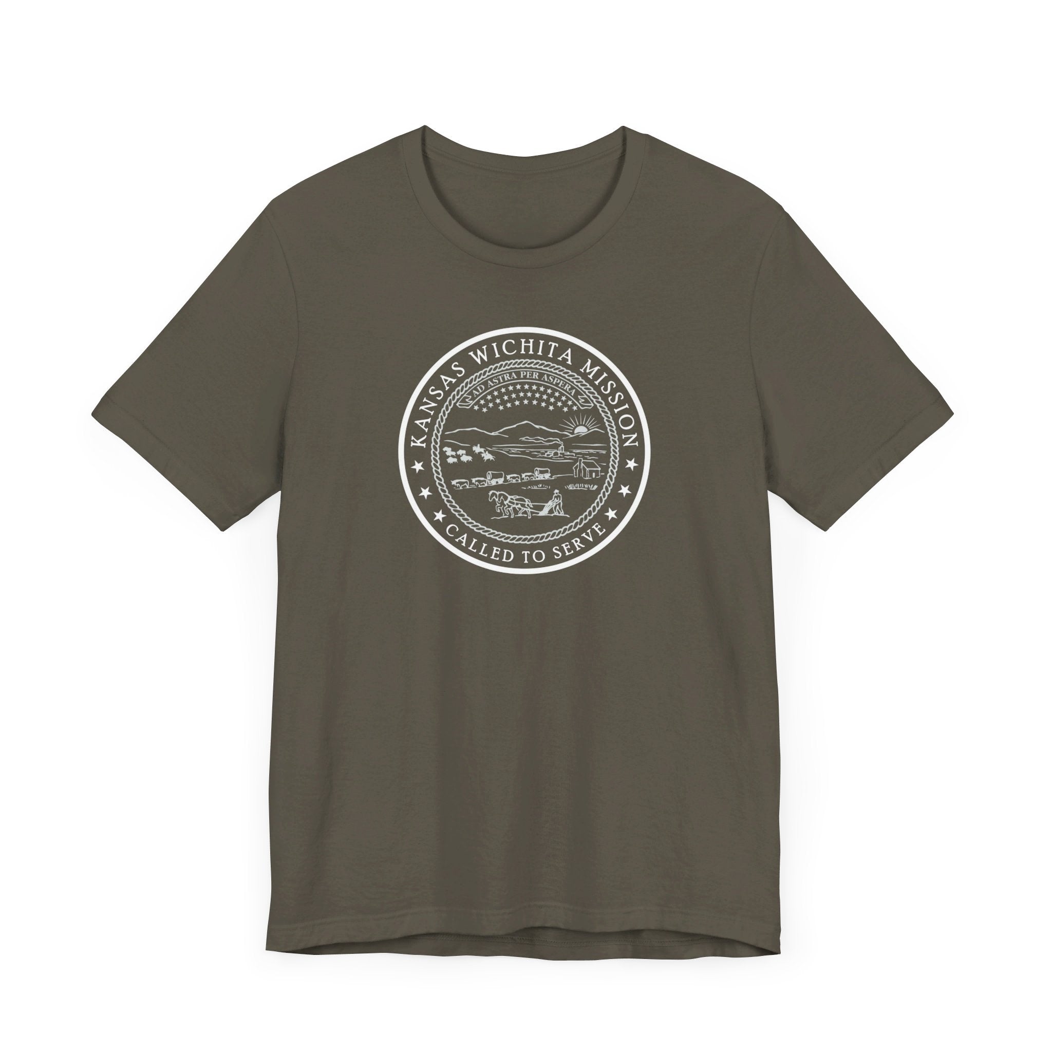 Kansas Wichita Mission Circular Monochrome Logo T-Shirt - Mission Wishlist - LDS Missionary Gift Store