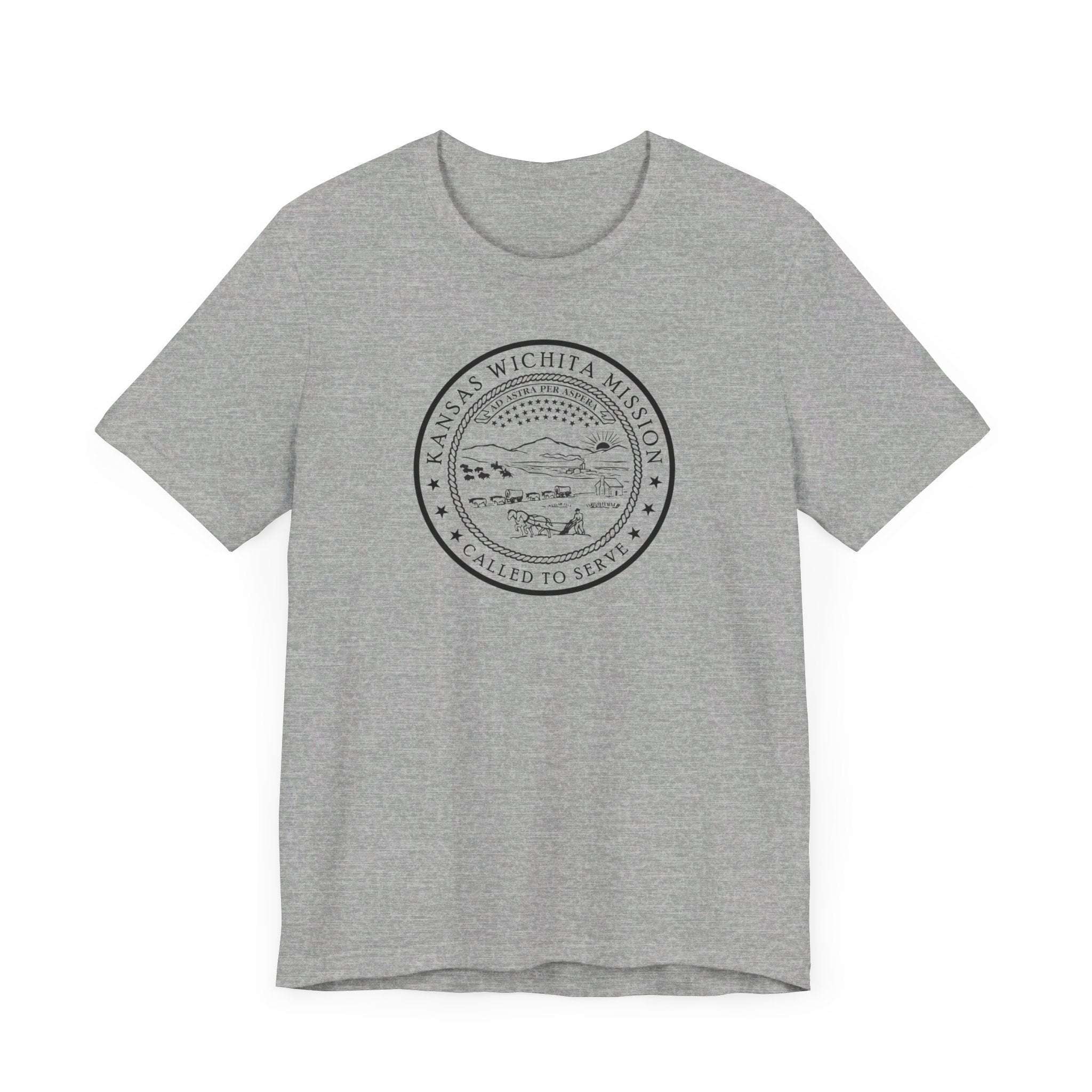 Kansas Wichita Mission Circular Monochrome Logo T-Shirt - Mission Wishlist - LDS Missionary Gift Store