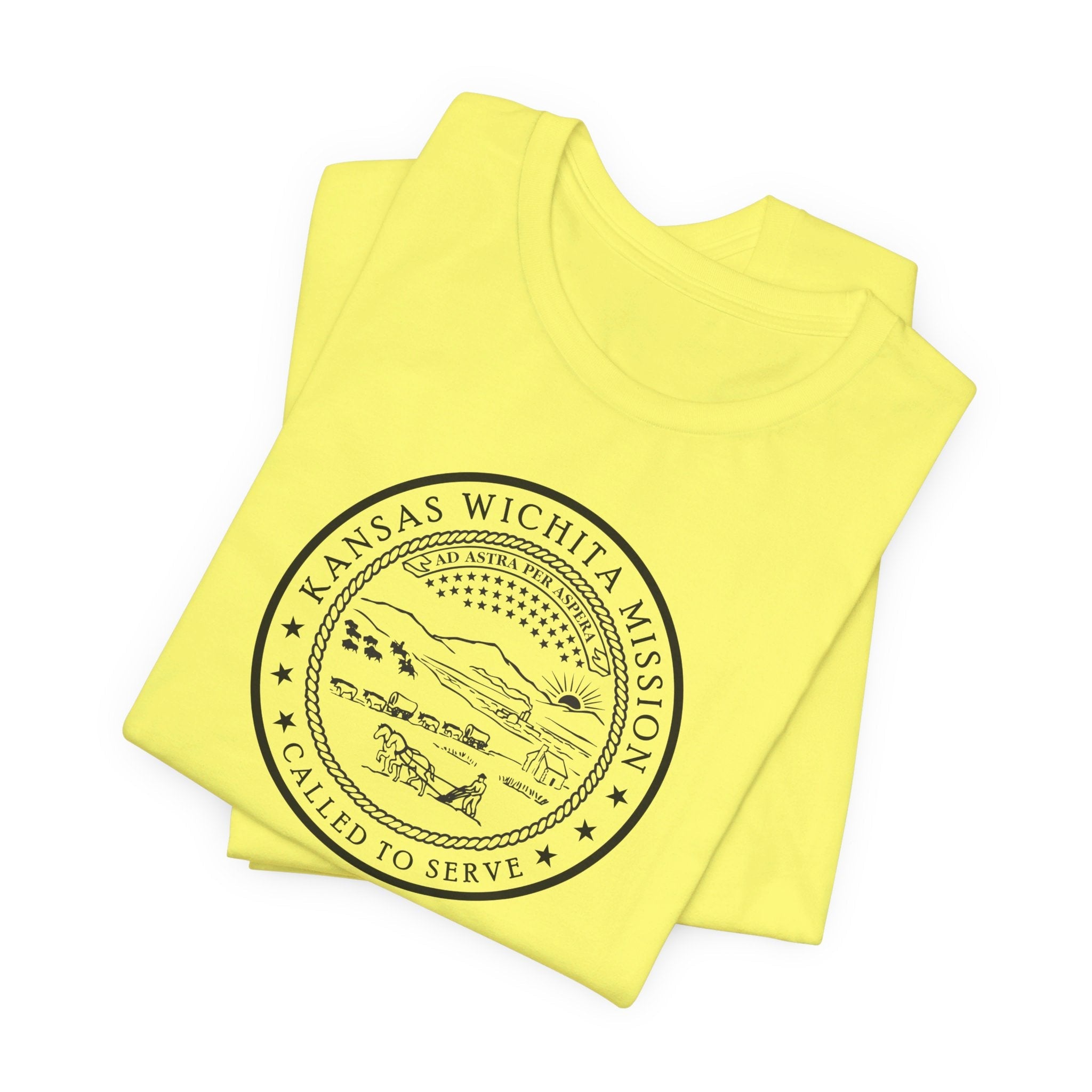 Kansas Wichita Mission Circular Monochrome Logo T-Shirt - Mission Wishlist - LDS Missionary Gift Store