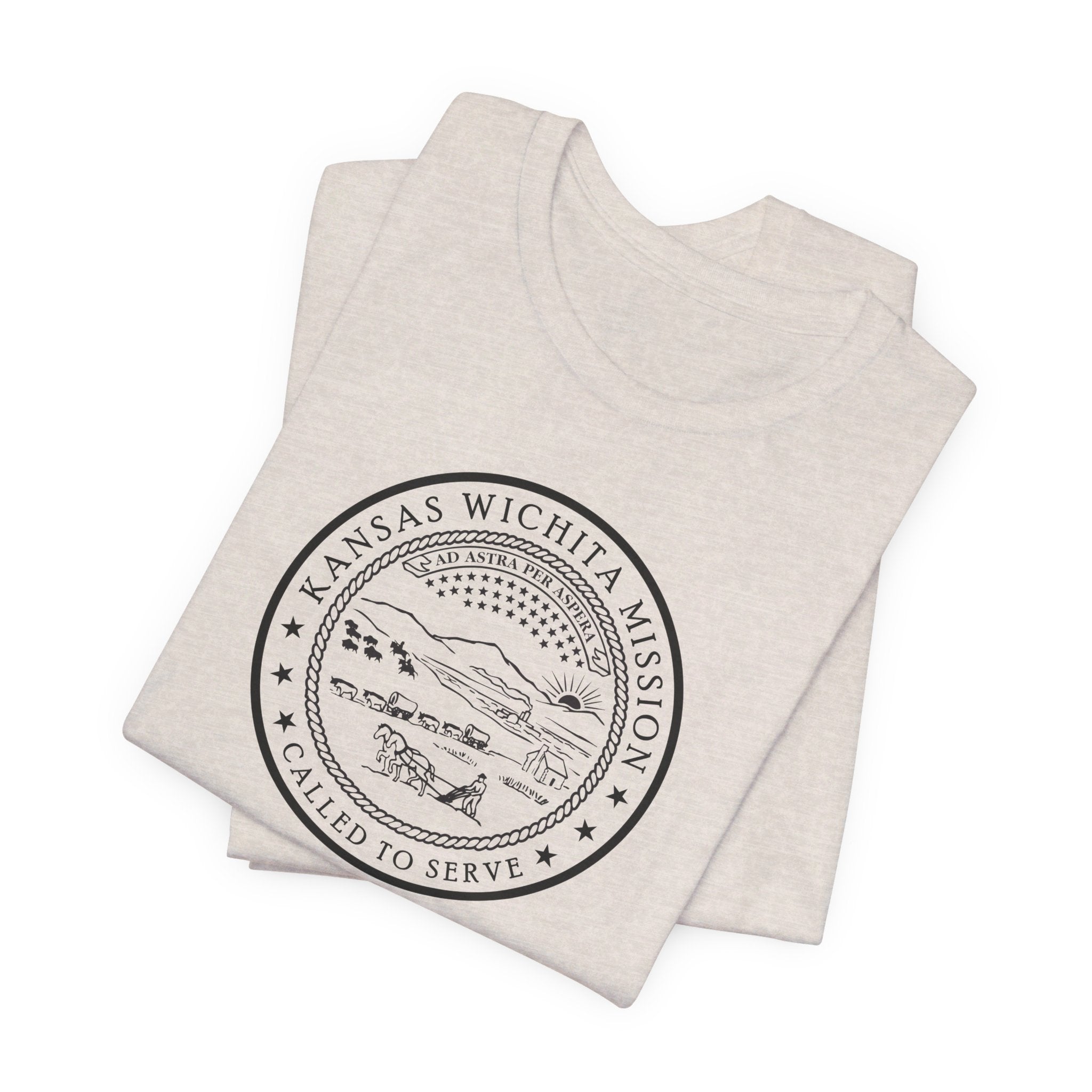 Kansas Wichita Mission Circular Monochrome Logo T-Shirt - Mission Wishlist - LDS Missionary Gift Store