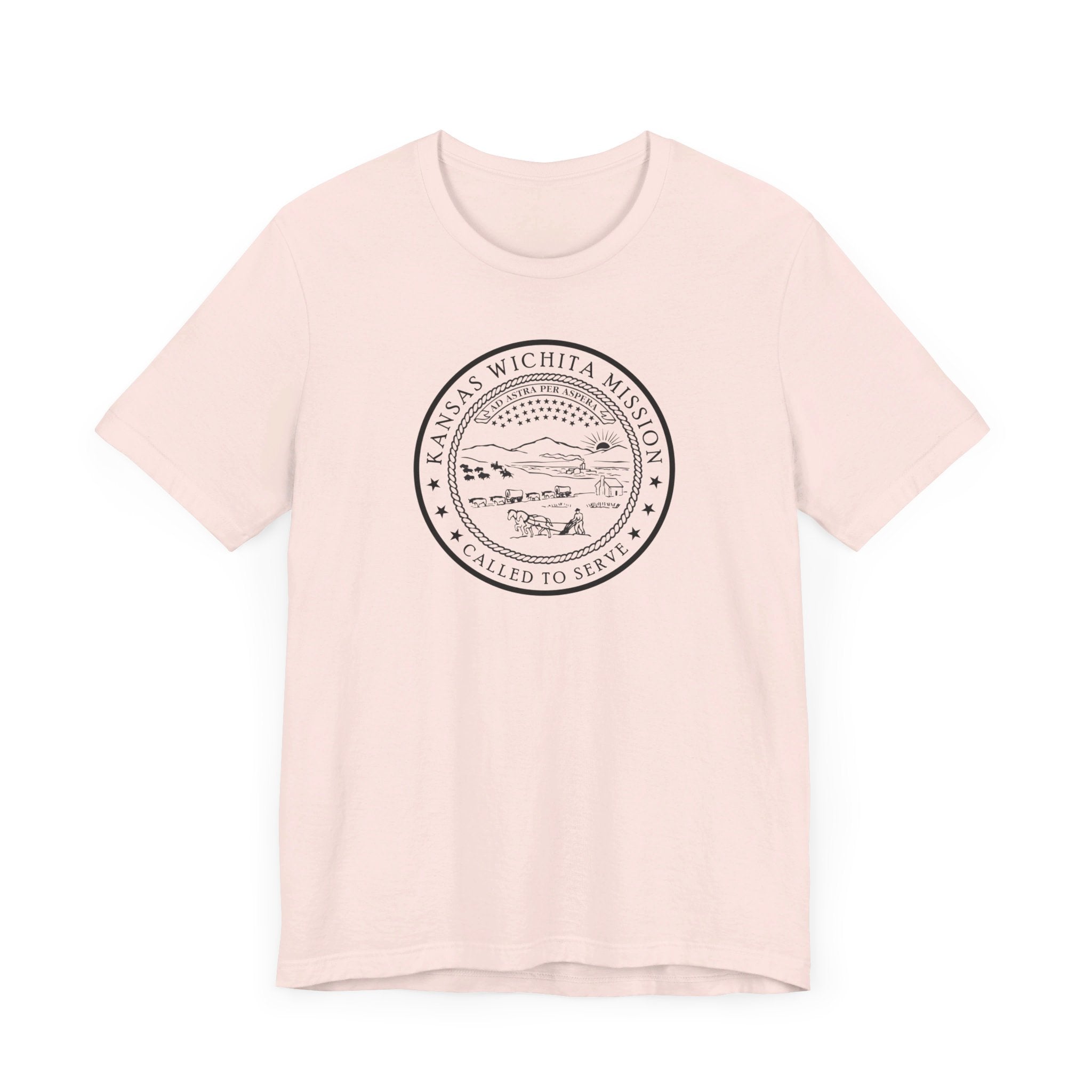 Kansas Wichita Mission Circular Monochrome Logo T-Shirt - Mission Wishlist - LDS Missionary Gift Store