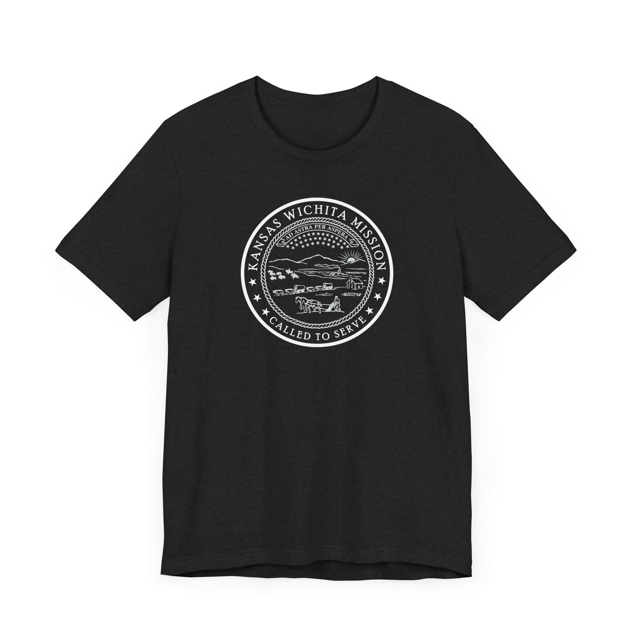 Kansas Wichita Mission Circular Monochrome Logo T-Shirt - Mission Wishlist - LDS Missionary Gift Store