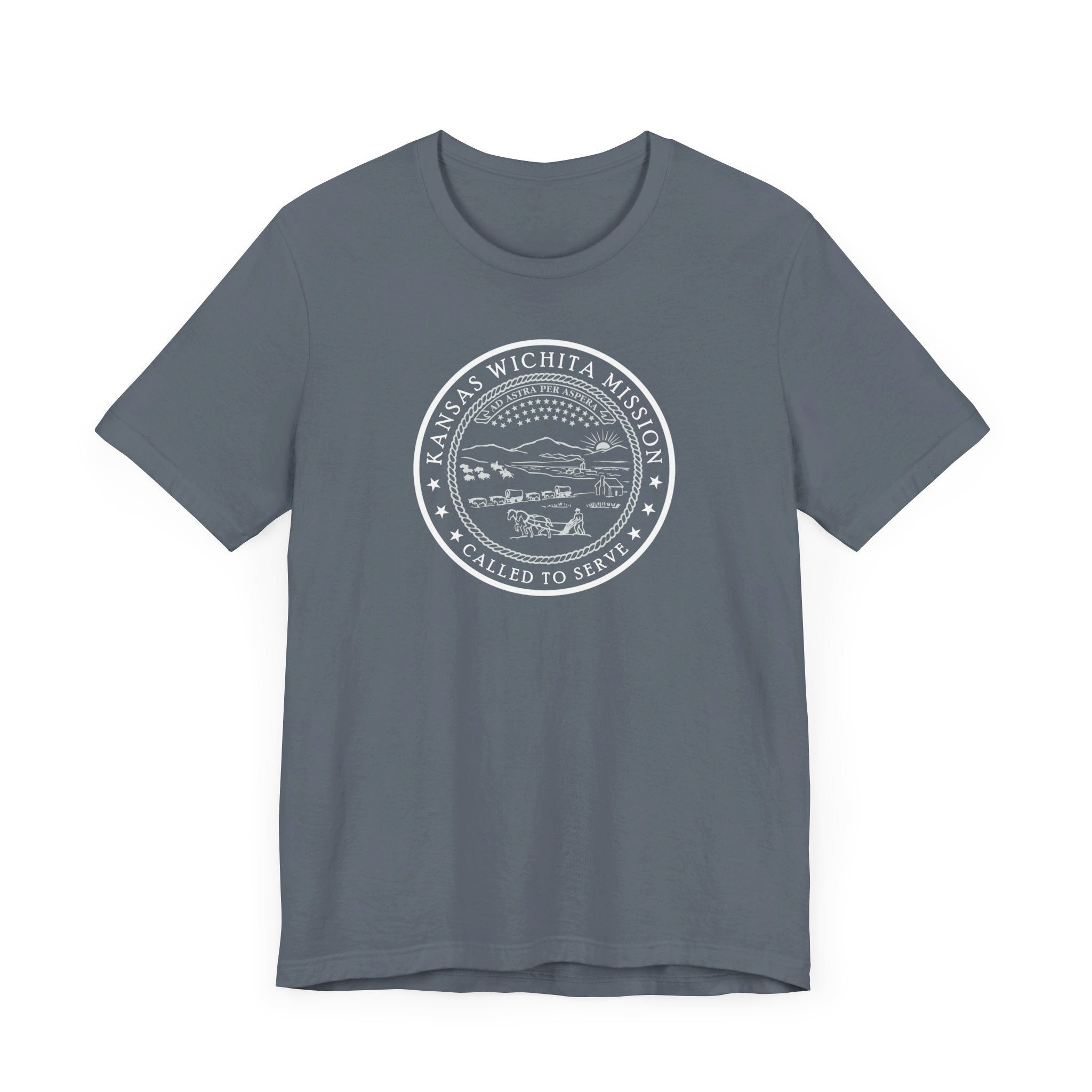 Kansas Wichita Mission Circular Monochrome Logo T-Shirt - Mission Wishlist - LDS Missionary Gift Store