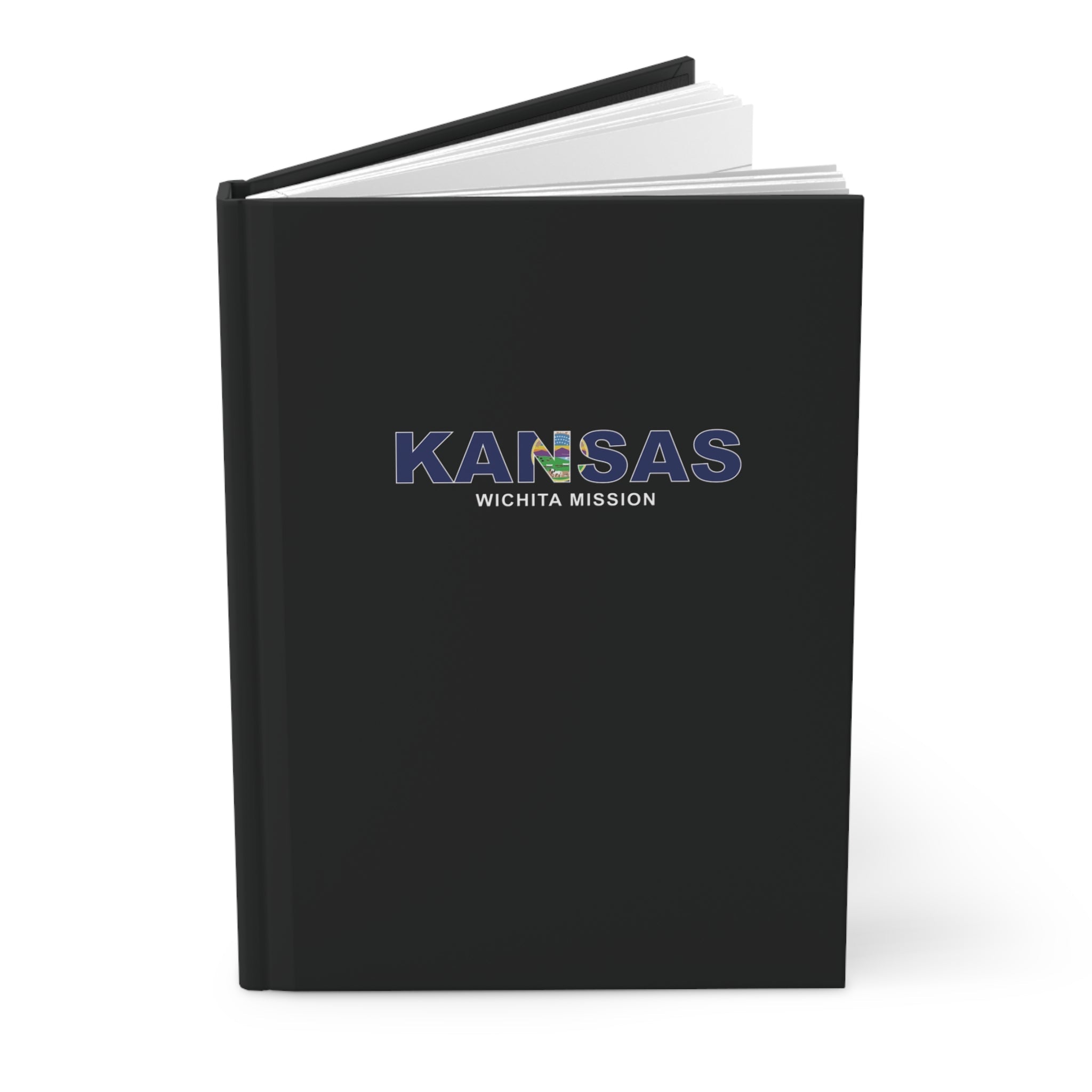 Kansas Wichita Mission Flag Title Black Hardcover Journal Matte - Latter-Day Saint LDS Missionary Gift - Book of Mormon