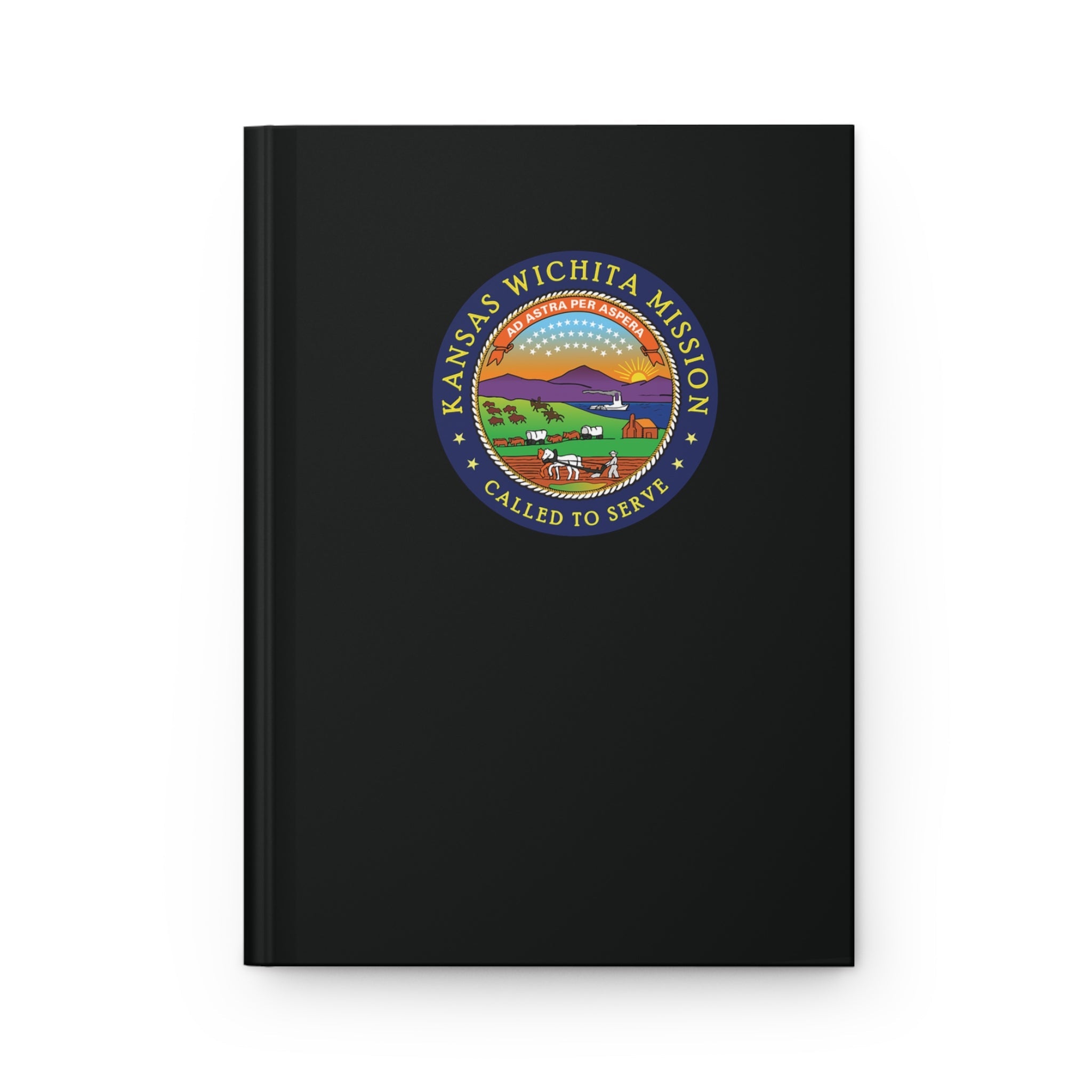 Kansas Wichita Mission Logo Design Black Hardcover Journal Matte - Latter-Day Saint LDS Missionary Gift - Book of Mormon