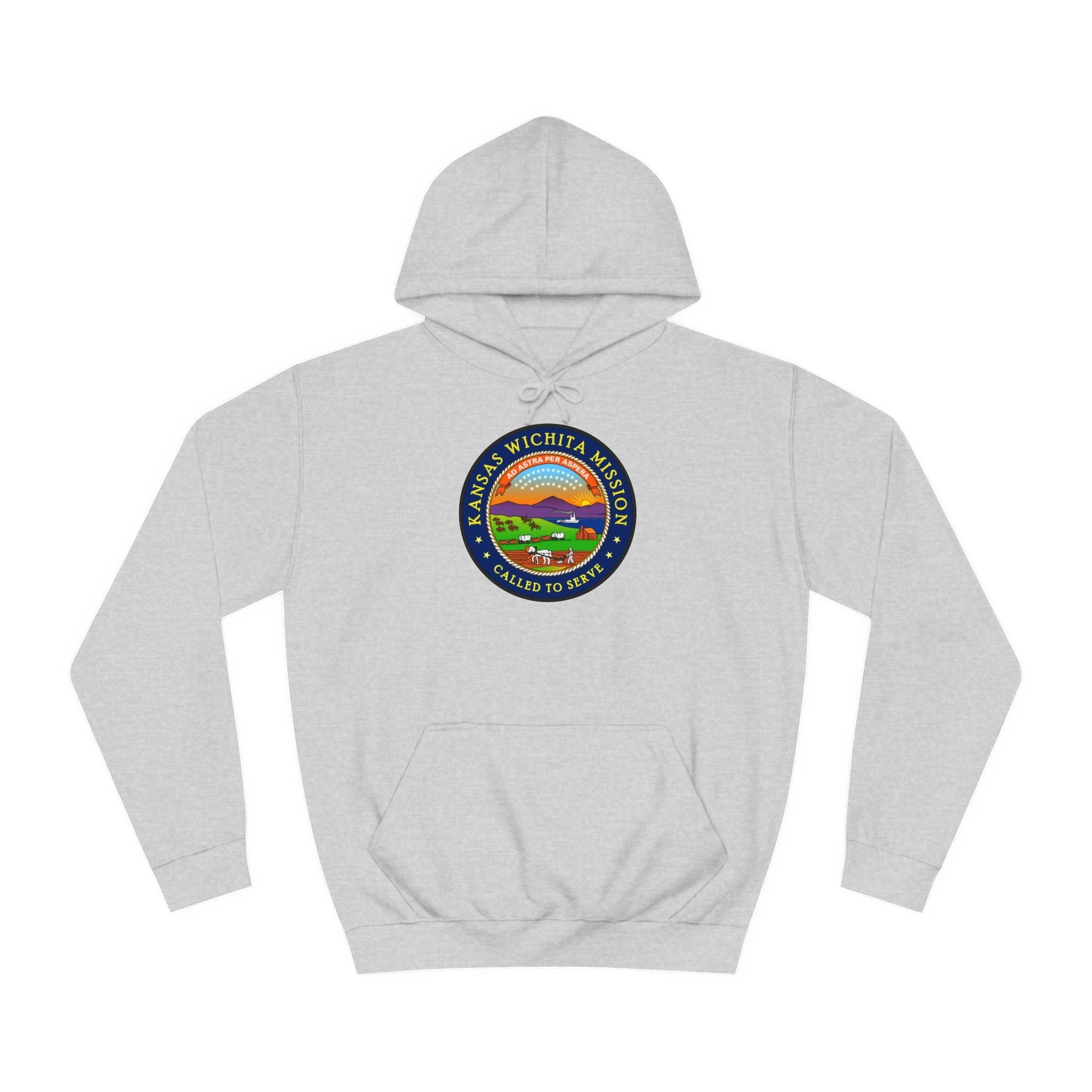 Kansas Wichita Mission State Flag Logo (Black Border) College Hoodie - Mission Wishlist - LDS Missionary Gift Store