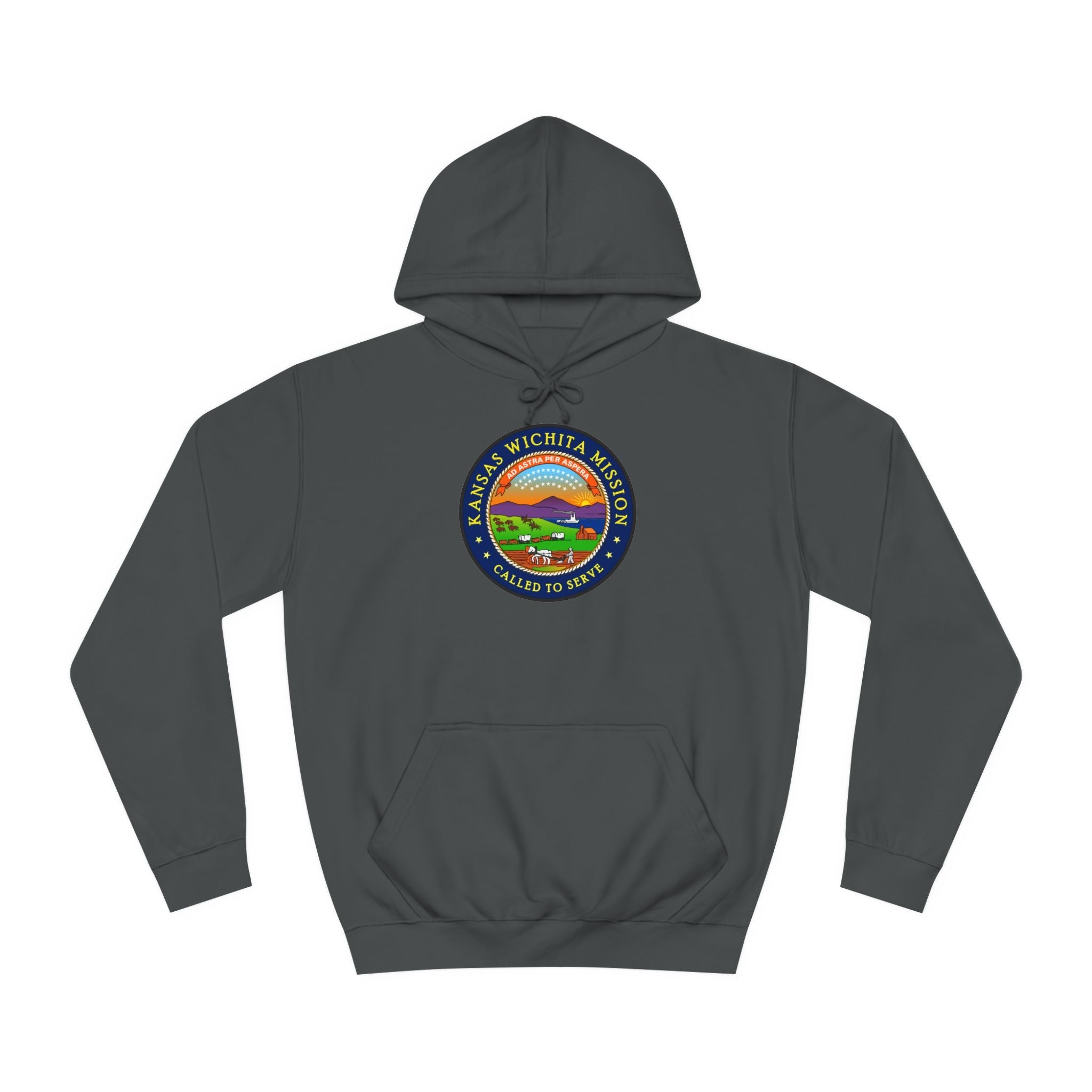 Kansas Wichita Mission State Flag Logo (Black Border) College Hoodie - Mission Wishlist - LDS Missionary Gift Store
