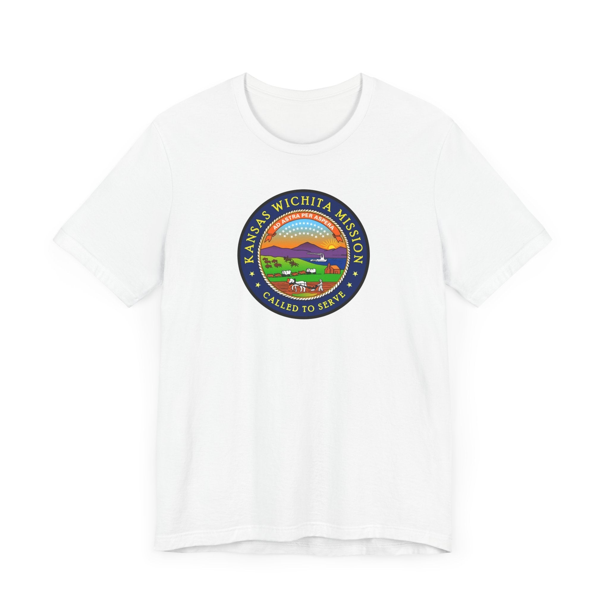 Kansas Wichita Mission State Flag Logo (Black Border) T-shirt - Mission Wishlist - LDS Missionary Gift Store