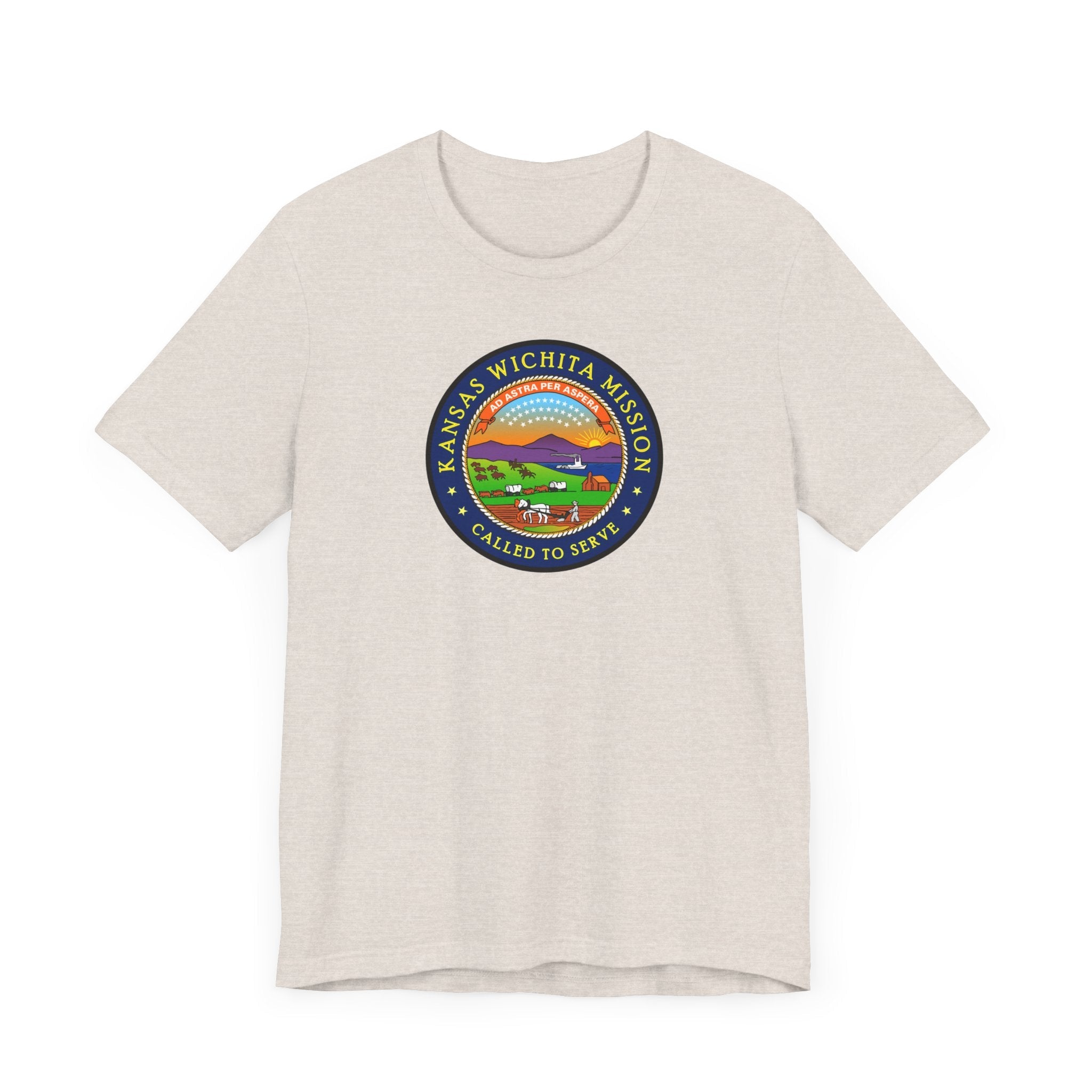 Kansas Wichita Mission State Flag Logo (Black Border) T-shirt - Mission Wishlist - LDS Missionary Gift Store