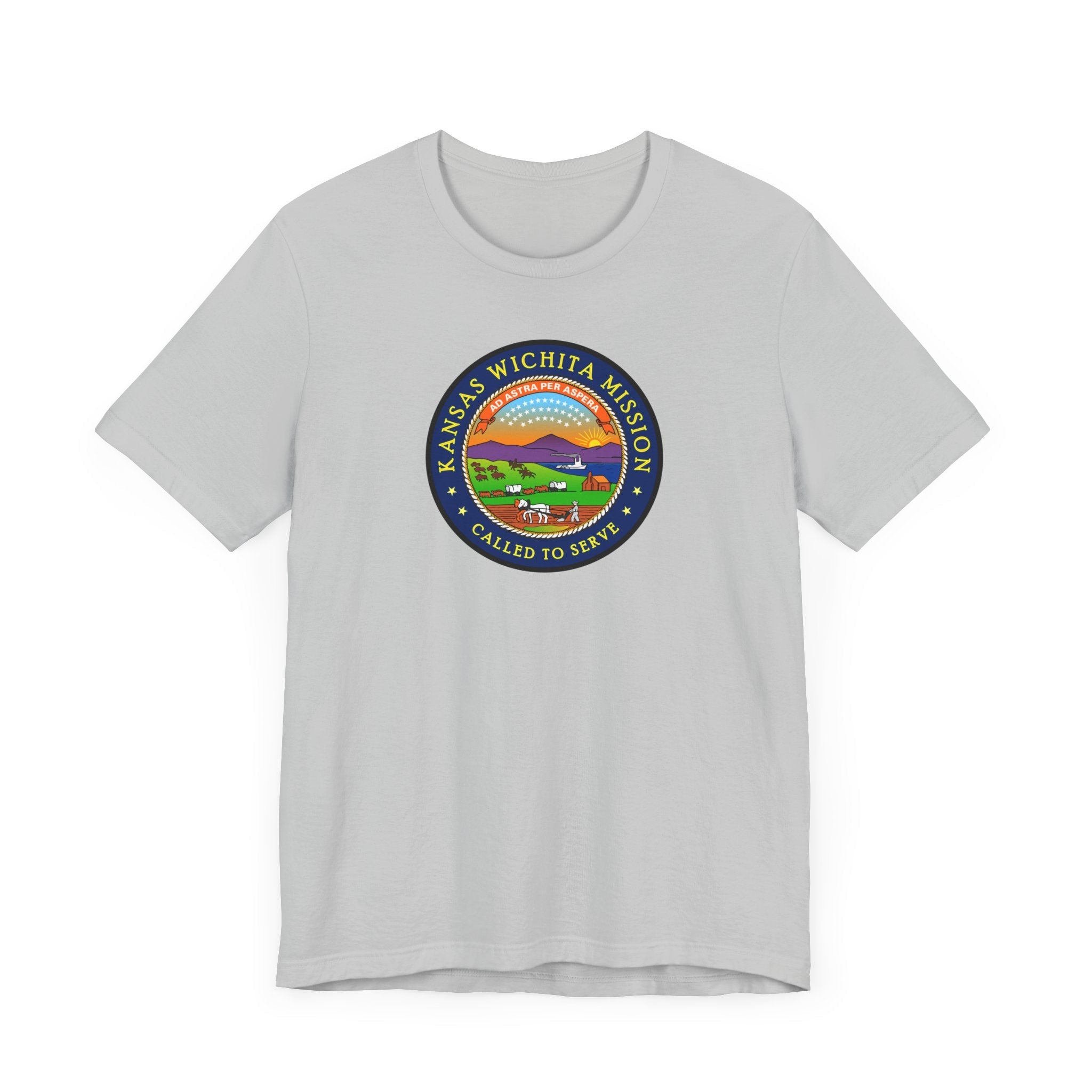Kansas Wichita Mission State Flag Logo (Black Border) T-shirt - Mission Wishlist - LDS Missionary Gift Store