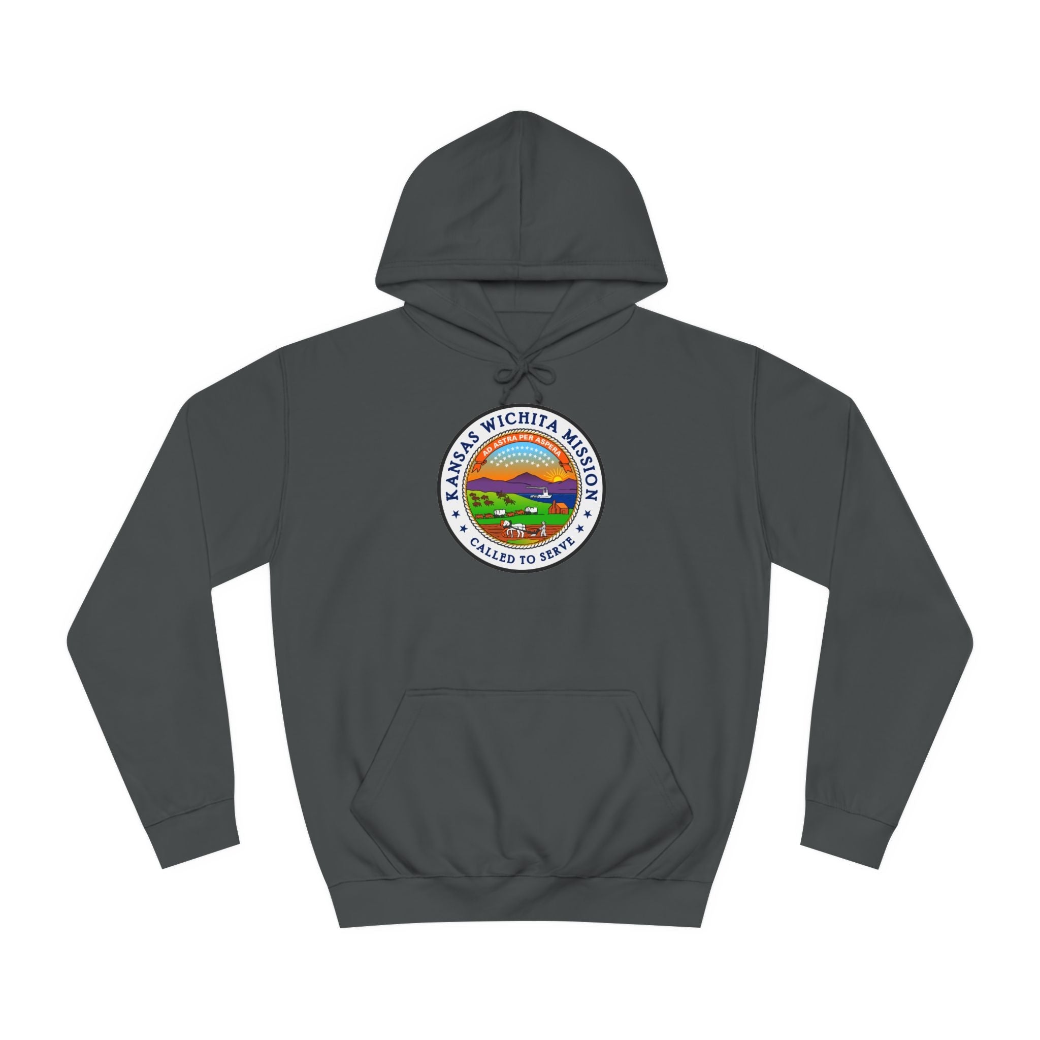 Kansas Wichita Mission State Flag Logo (White Border) College Hoodie - Mission Wishlist - LDS Missionary Gift Store