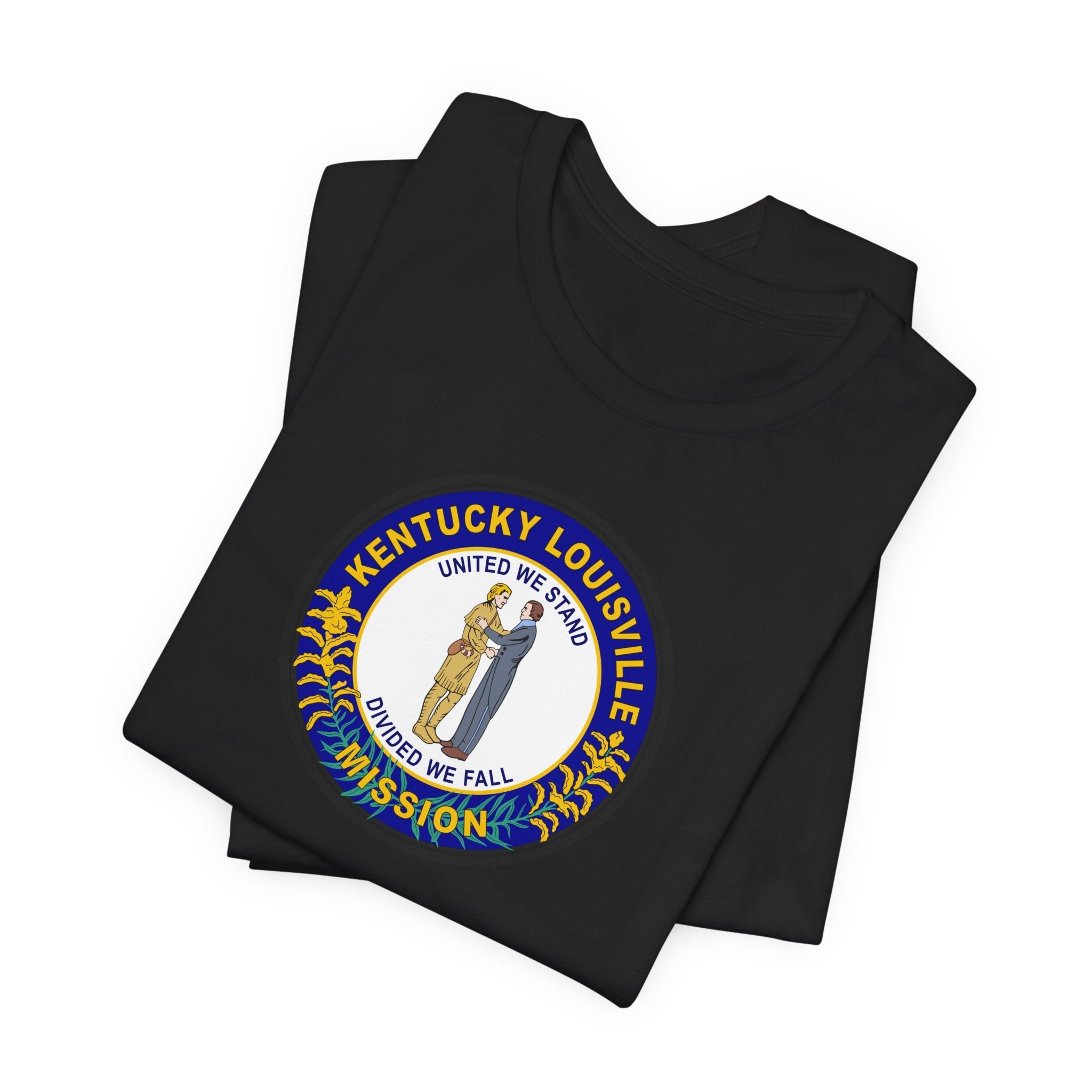 Kentucky Louisville Mission State Flag Logo (Black Border) T-shirt - Latter-Day Saint LDS Missionary Gift - Book of Mormon