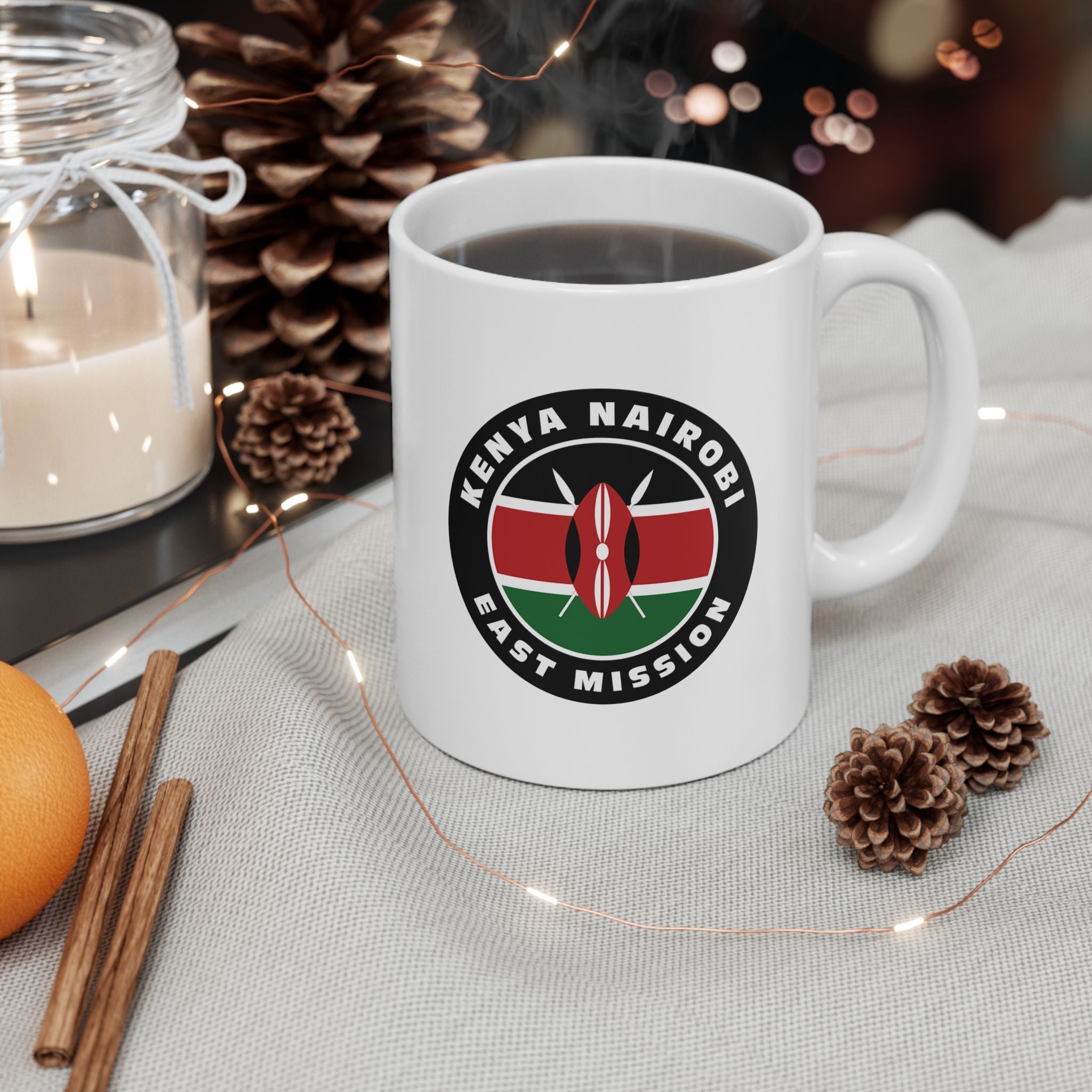 Kenya Nairobi East Mission Circular Flag White Ceramic Mug - Mission Wishlist - LDS Missionary Gift Store