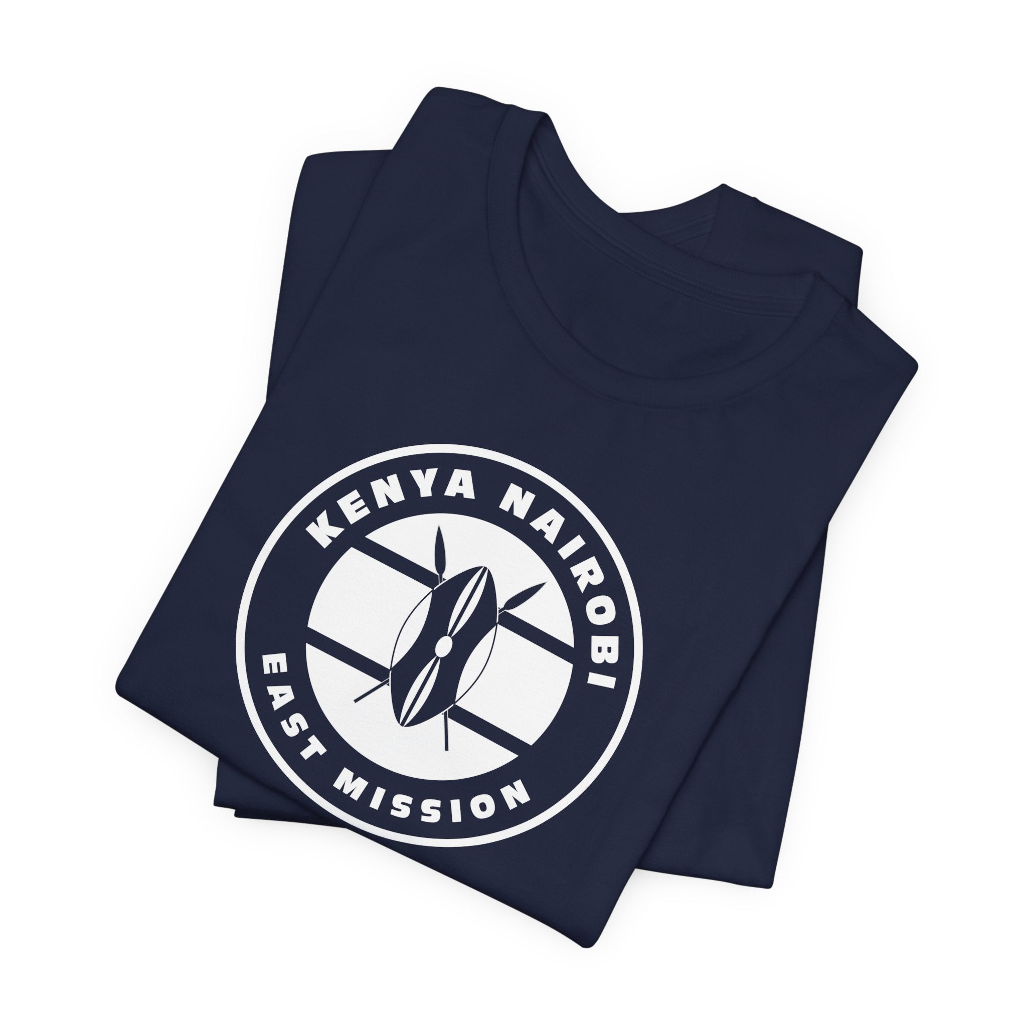 Kenya Nairobi East Mission Circular Monochrome Logo T-Shirt - Mission Wishlist - LDS Missionary Gift Store