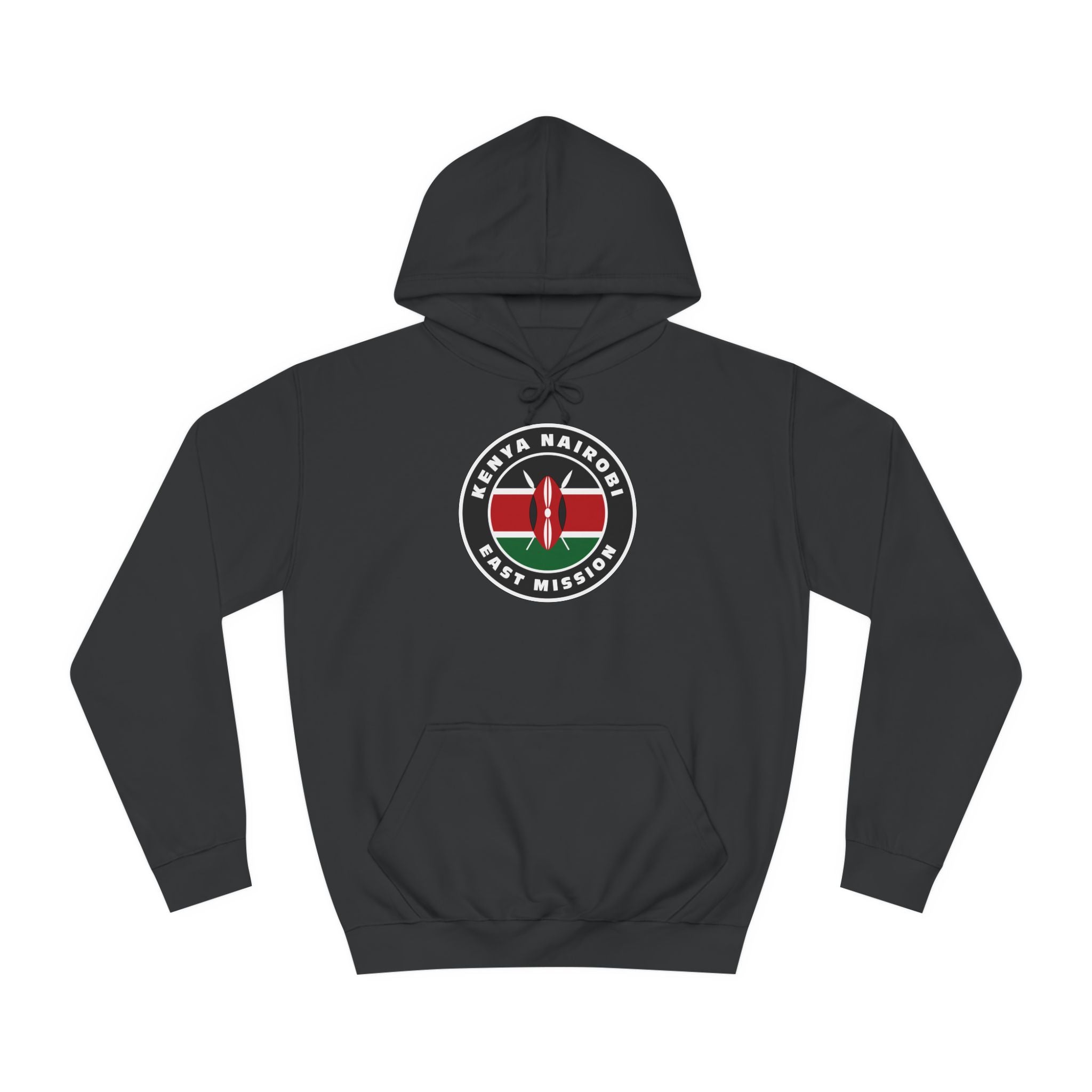 Kenya Nairobi East Mission Flag Logo (Black Border) College Hoodie - Mission Wishlist - LDS Missionary Gift Store