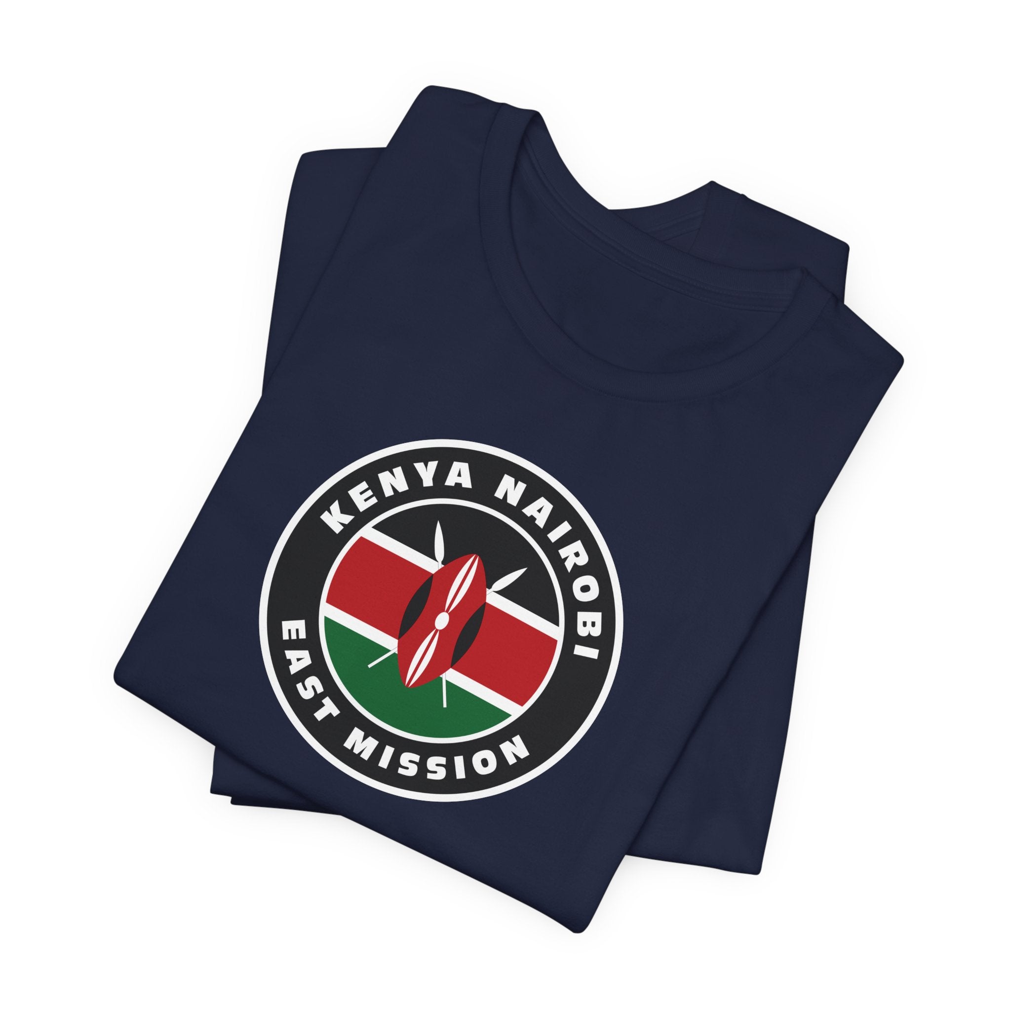 Kenya Nairobi East Mission Flag Logo (Black Border) T-shirt - Mission Wishlist - LDS Missionary Gift Store