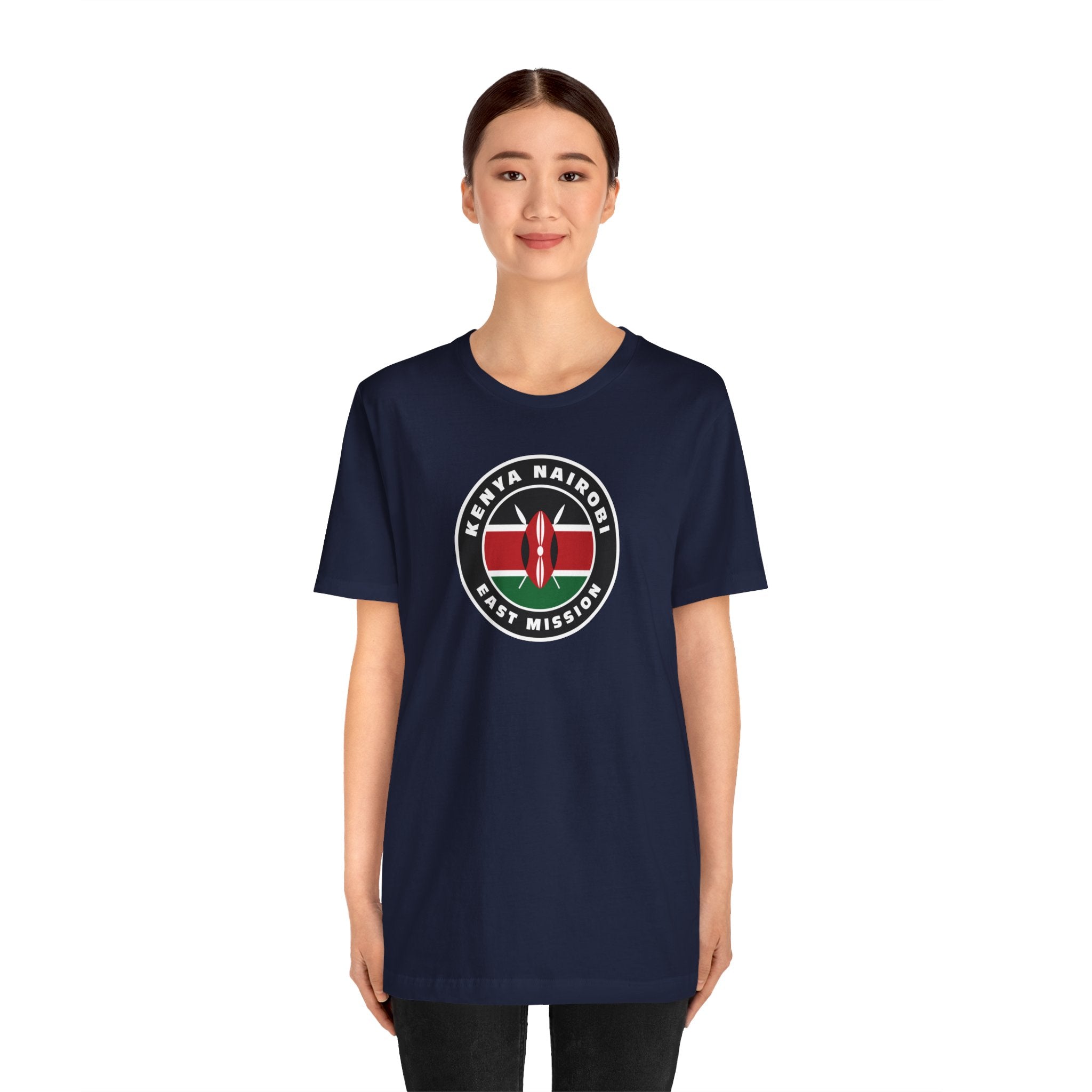 Kenya Nairobi East Mission Flag Logo (Black Border) T-shirt - Mission Wishlist - LDS Missionary Gift Store